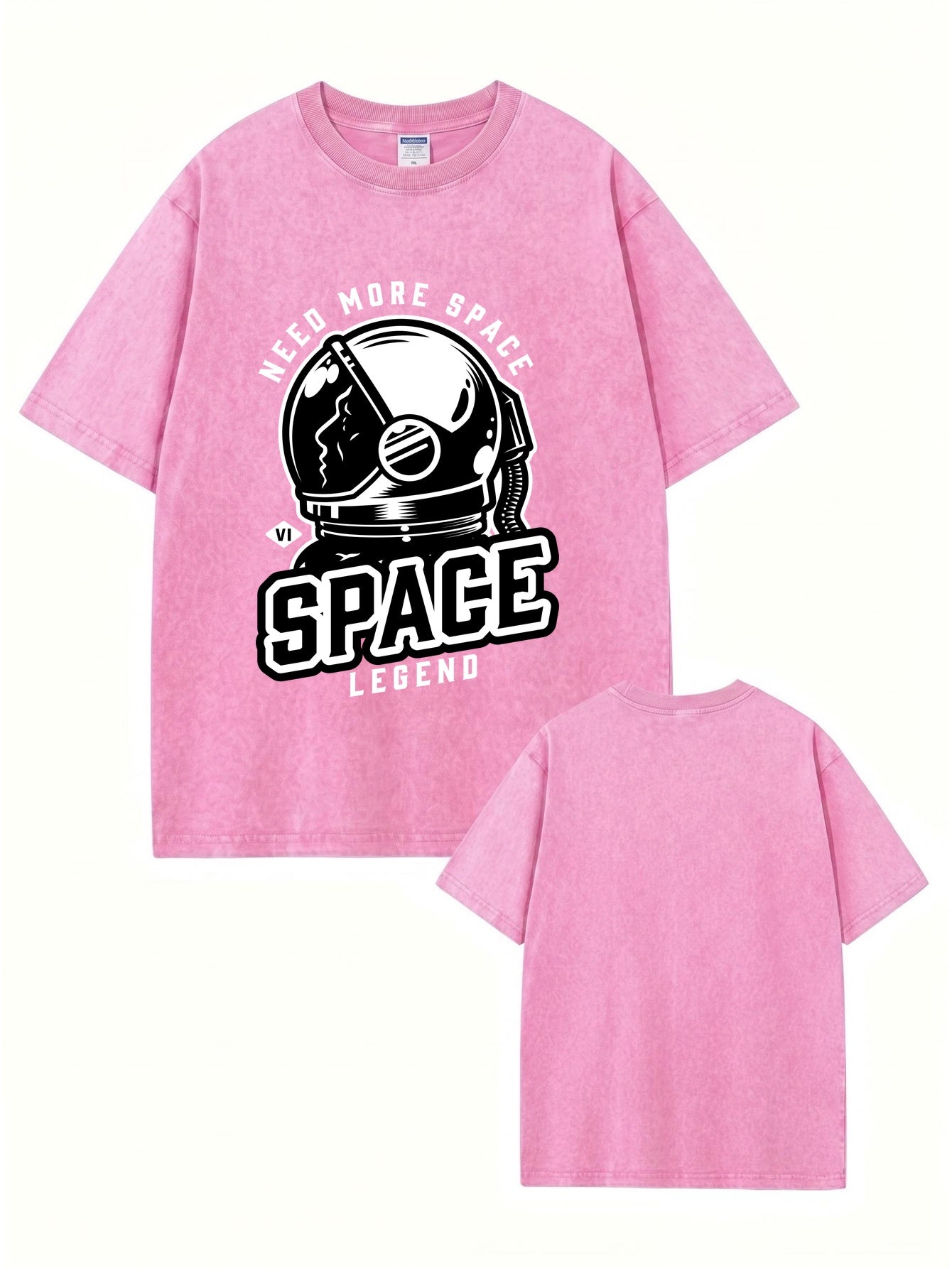 Need More Space Astronaut Graphic Vintage Washed Heavyweight Cotton T-Shirt
