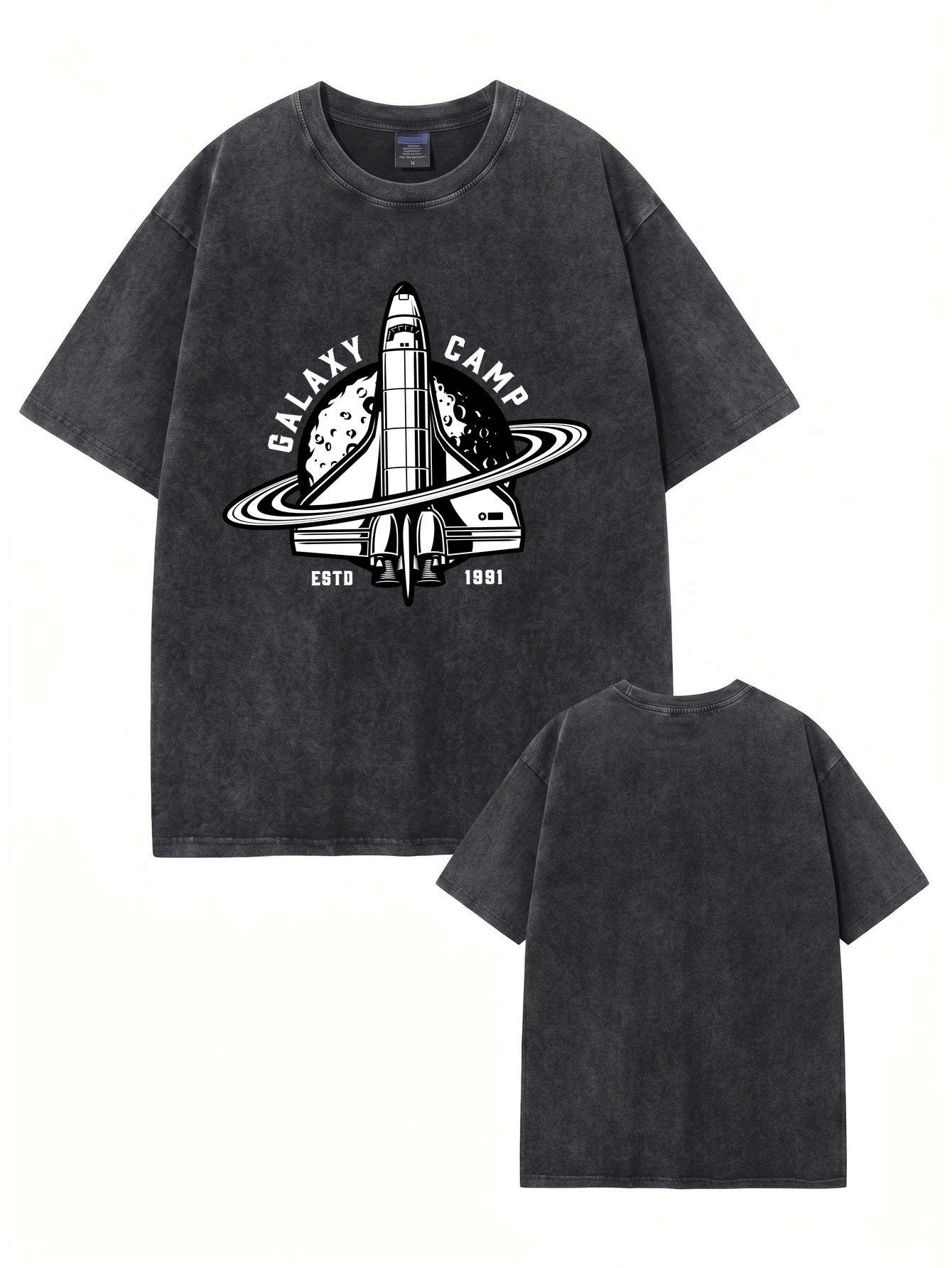 Galaxy Camp Vintage Washed Graphic T-Shirt - Premium Heavyweight Cotton