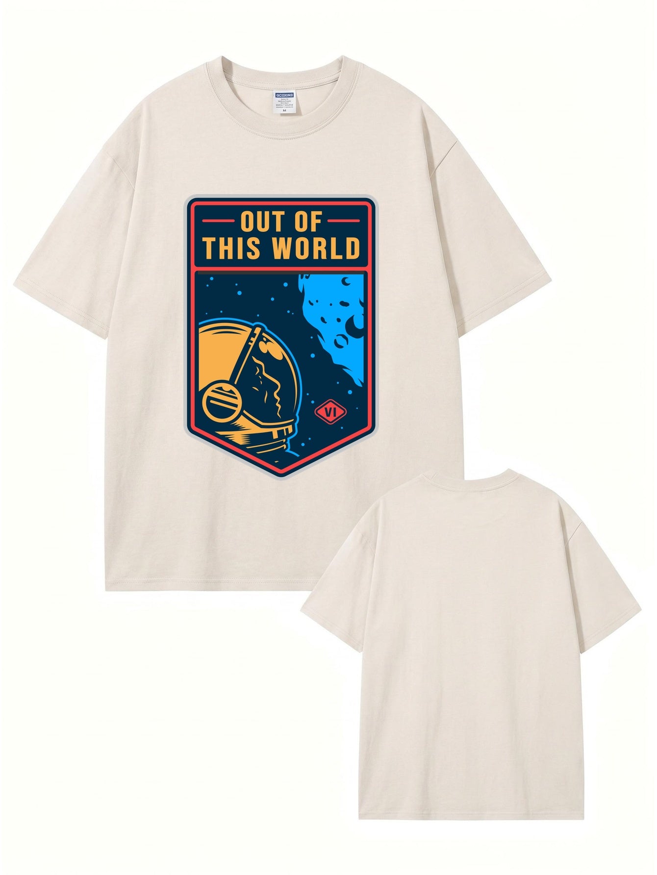 Out of This World Astronaut Graphic Vintage Washed Cotton T-Shirt