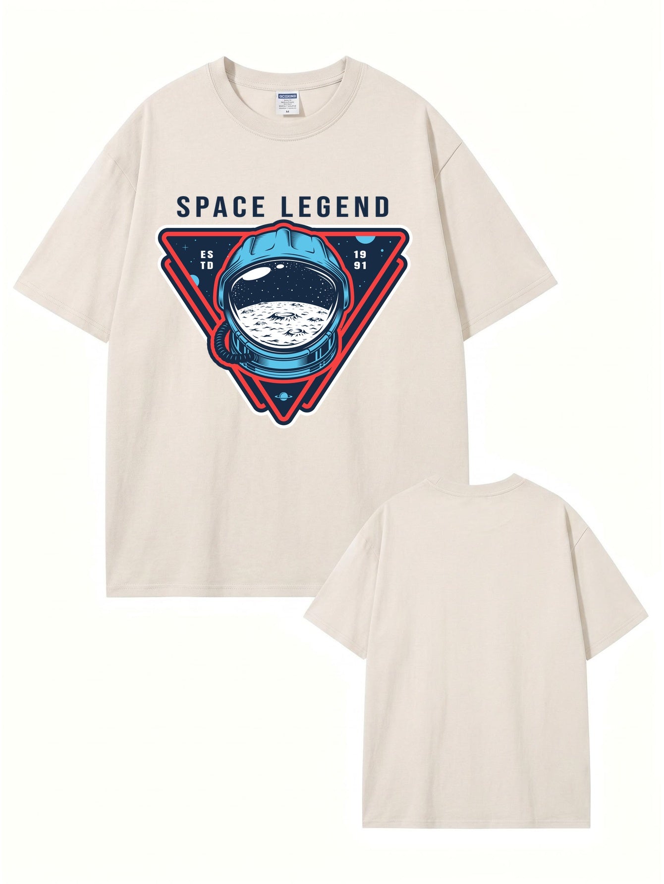 Space Legend Vintage Washed Graphic T-Shirt - Astronaut Moon Print