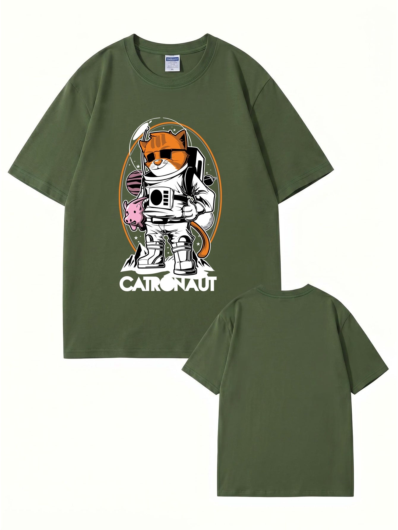 Catronaut Astronaut Cat Graphic T-Shirt - Funny Space Cat Print Tee