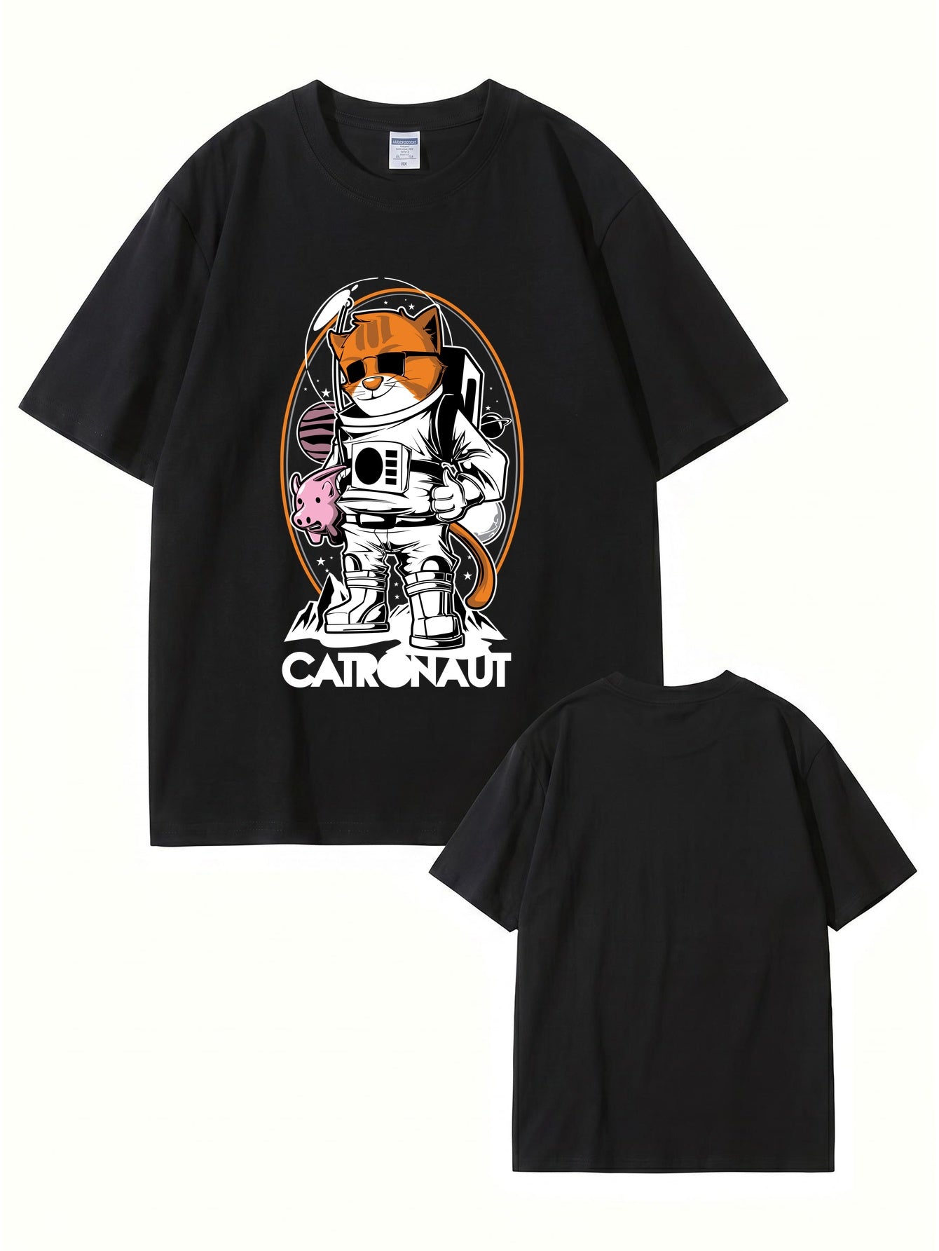 Catronaut Astronaut Cat Graphic T-Shirt - Funny Space Cat Print Tee