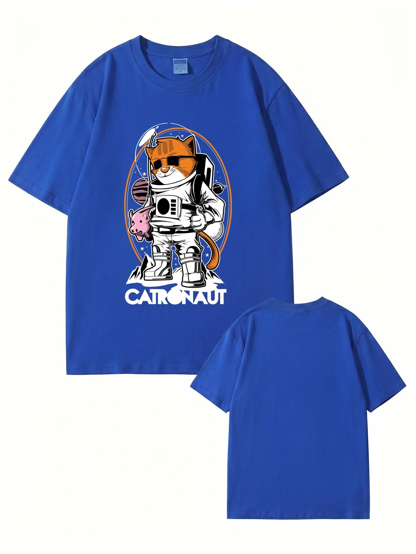 Catronaut Astronaut Cat Graphic T-Shirt - Funny Space Cat Print Tee
