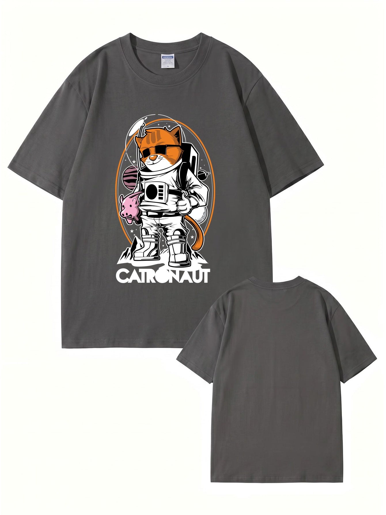 Catronaut Astronaut Cat Graphic T-Shirt - Funny Space Cat Print Tee