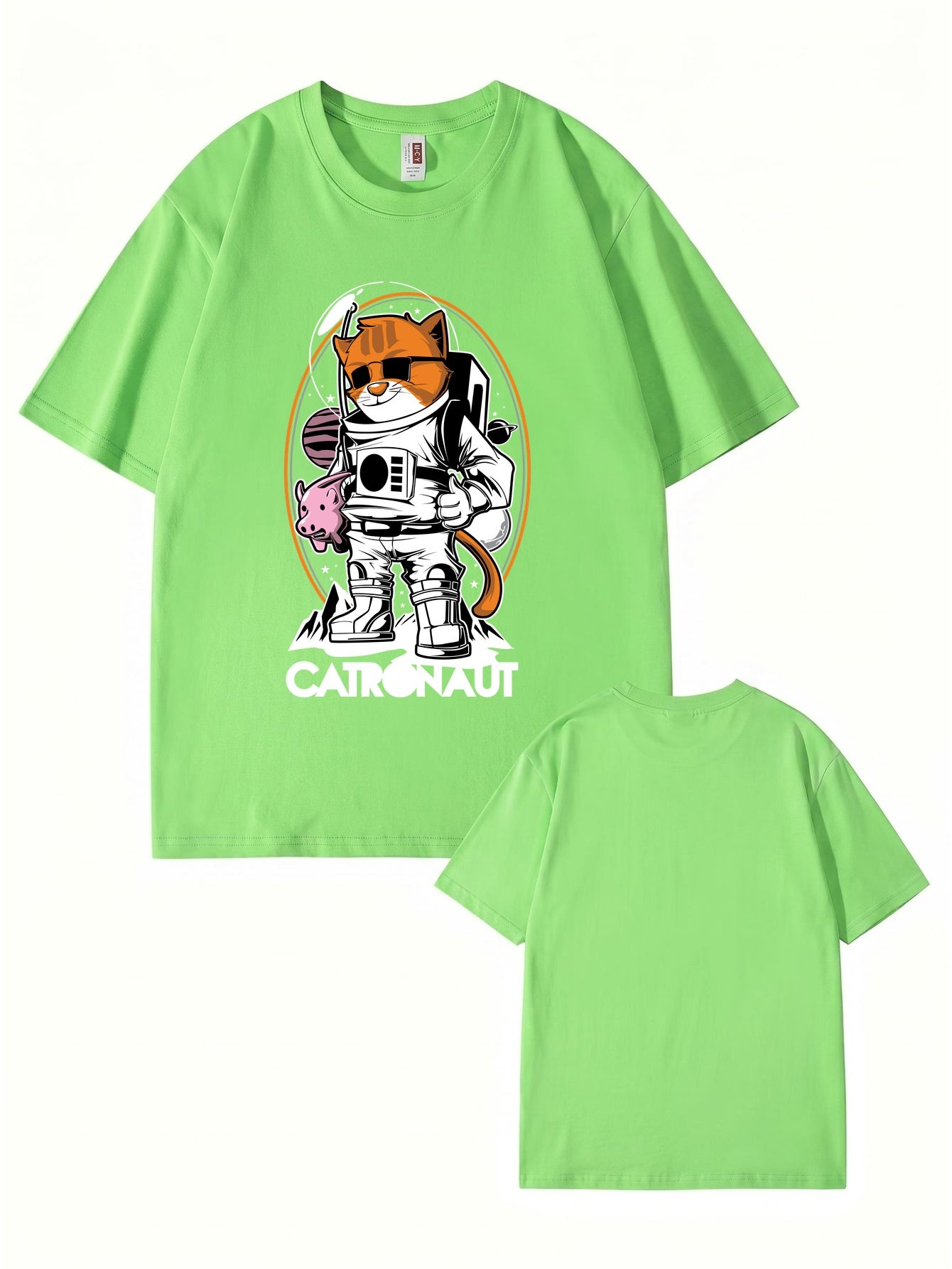 Catronaut Astronaut Cat Graphic T-Shirt - Funny Space Cat Print Tee