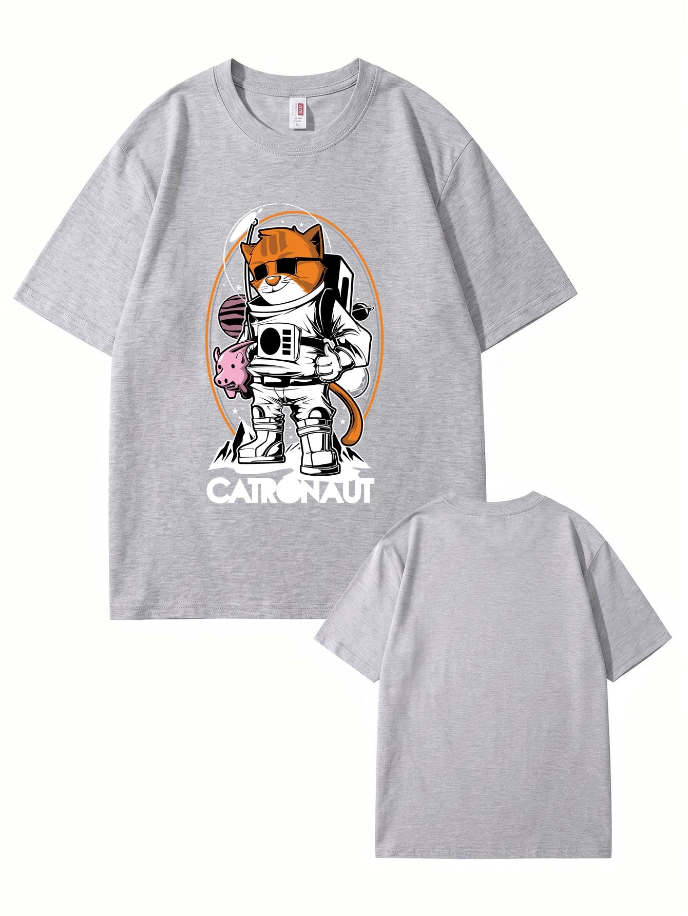 Catronaut Astronaut Cat Graphic T-Shirt - Funny Space Cat Print Tee