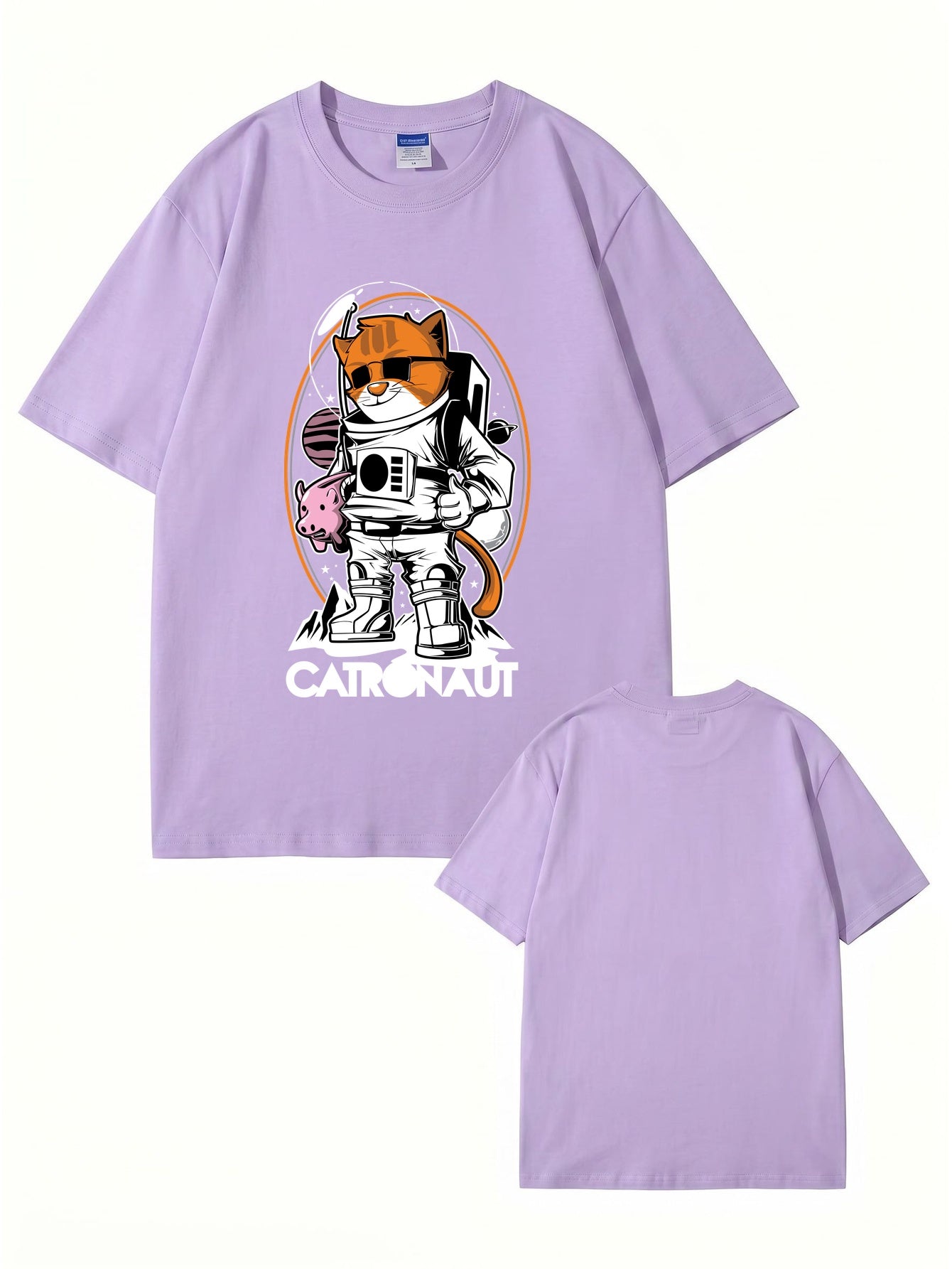 Catronaut Astronaut Cat Graphic T-Shirt - Funny Space Cat Print Tee
