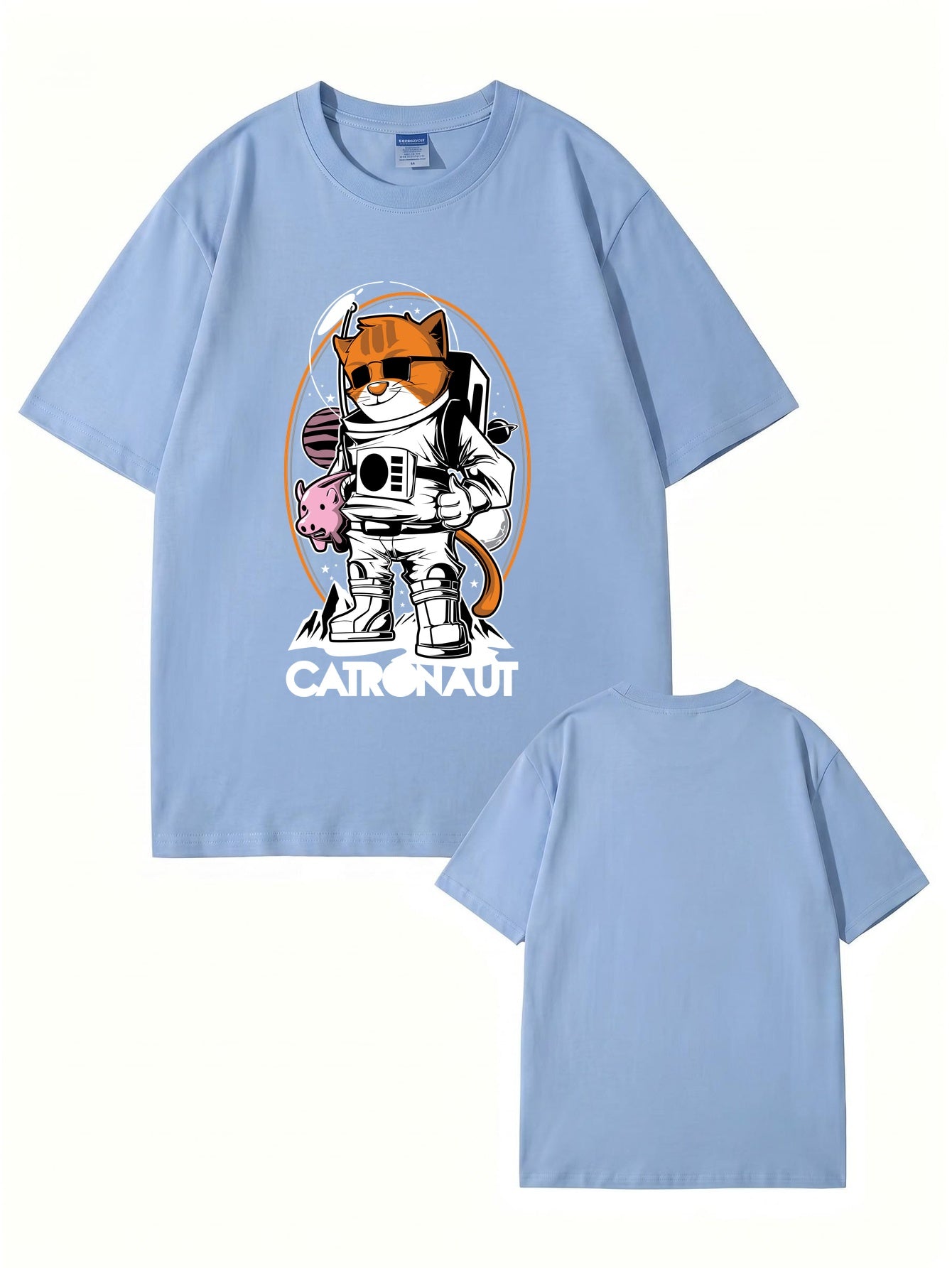 Catronaut Astronaut Cat Graphic T-Shirt - Funny Space Cat Print Tee