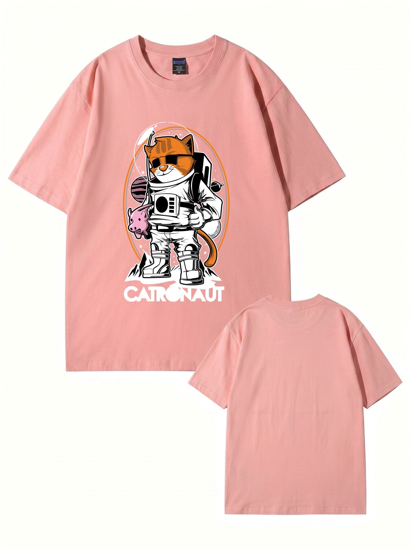 Catronaut Astronaut Cat Graphic T-Shirt - Funny Space Cat Print Tee