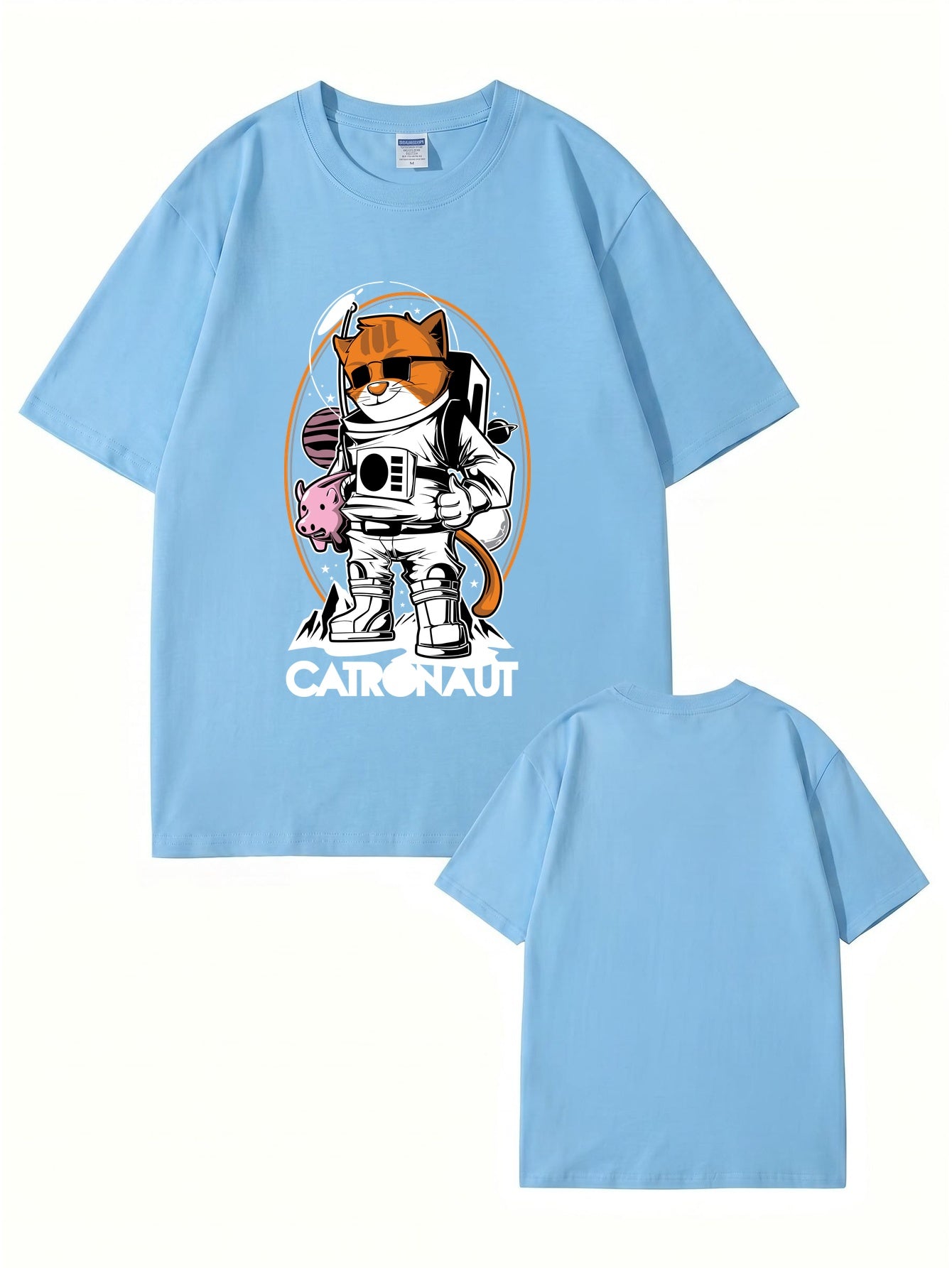 Catronaut Astronaut Cat Graphic T-Shirt - Funny Space Cat Print Tee
