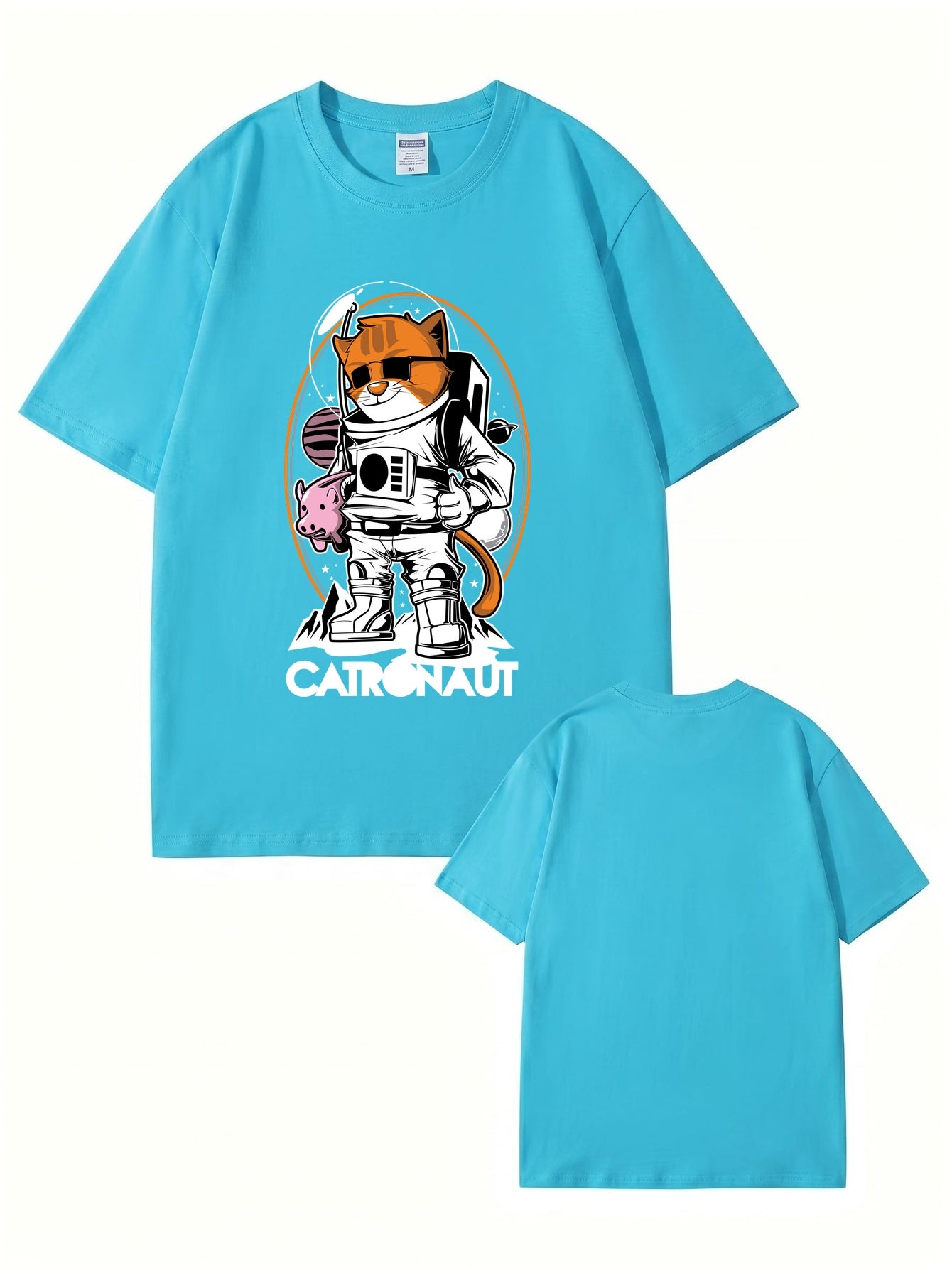 Catronaut Astronaut Cat Graphic T-Shirt - Funny Space Cat Print Tee