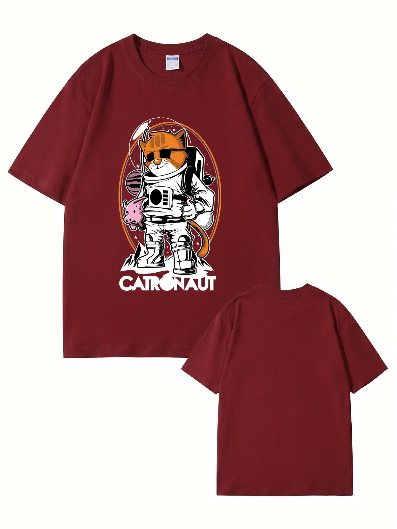 Catronaut Astronaut Cat Graphic T-Shirt - Funny Space Cat Print Tee