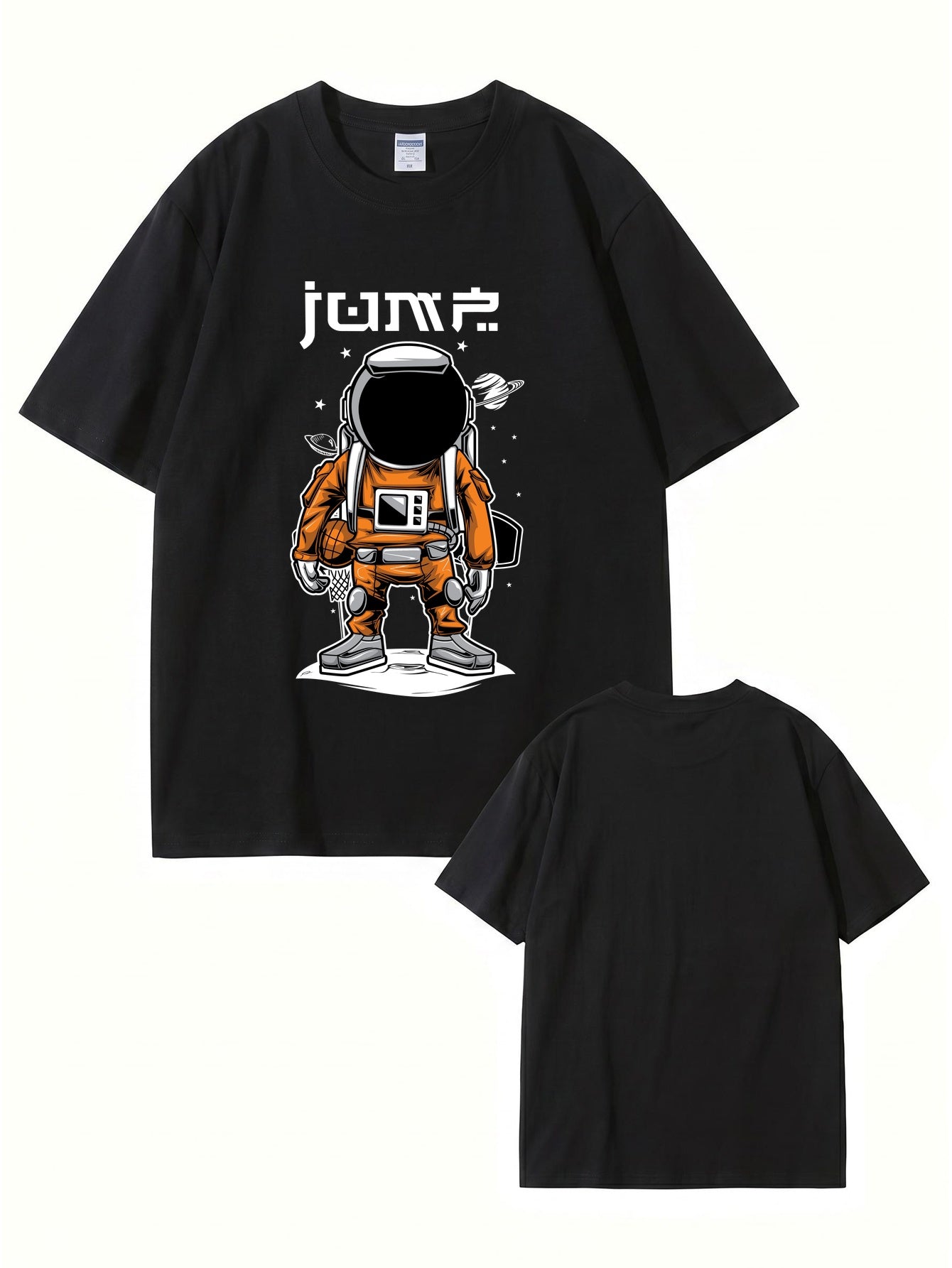 Jump Astronaut Basketball Graphic T-Shirt - Premium 200gsm Cotton