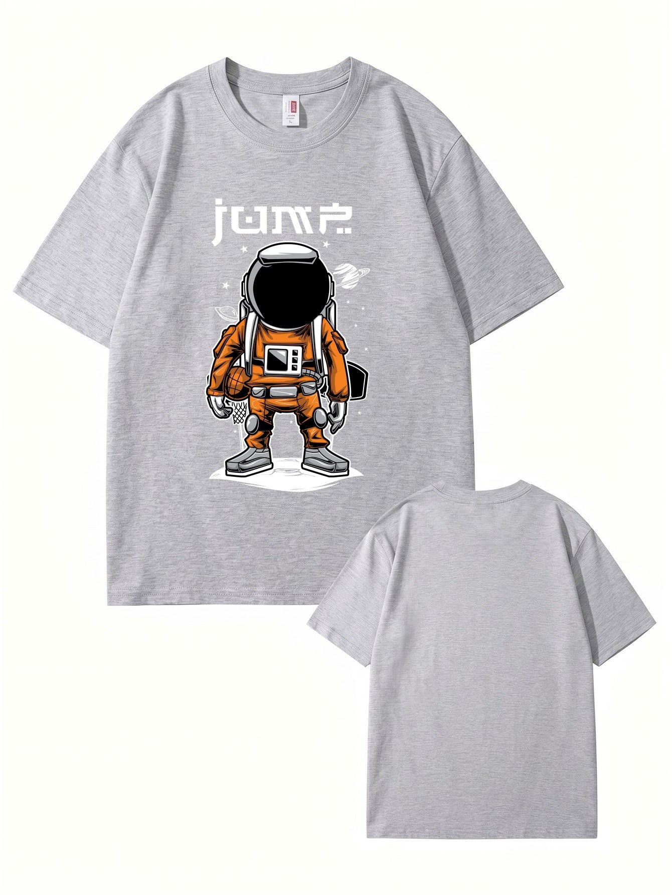 Jump Astronaut Basketball Graphic T-Shirt - Premium 200gsm Cotton