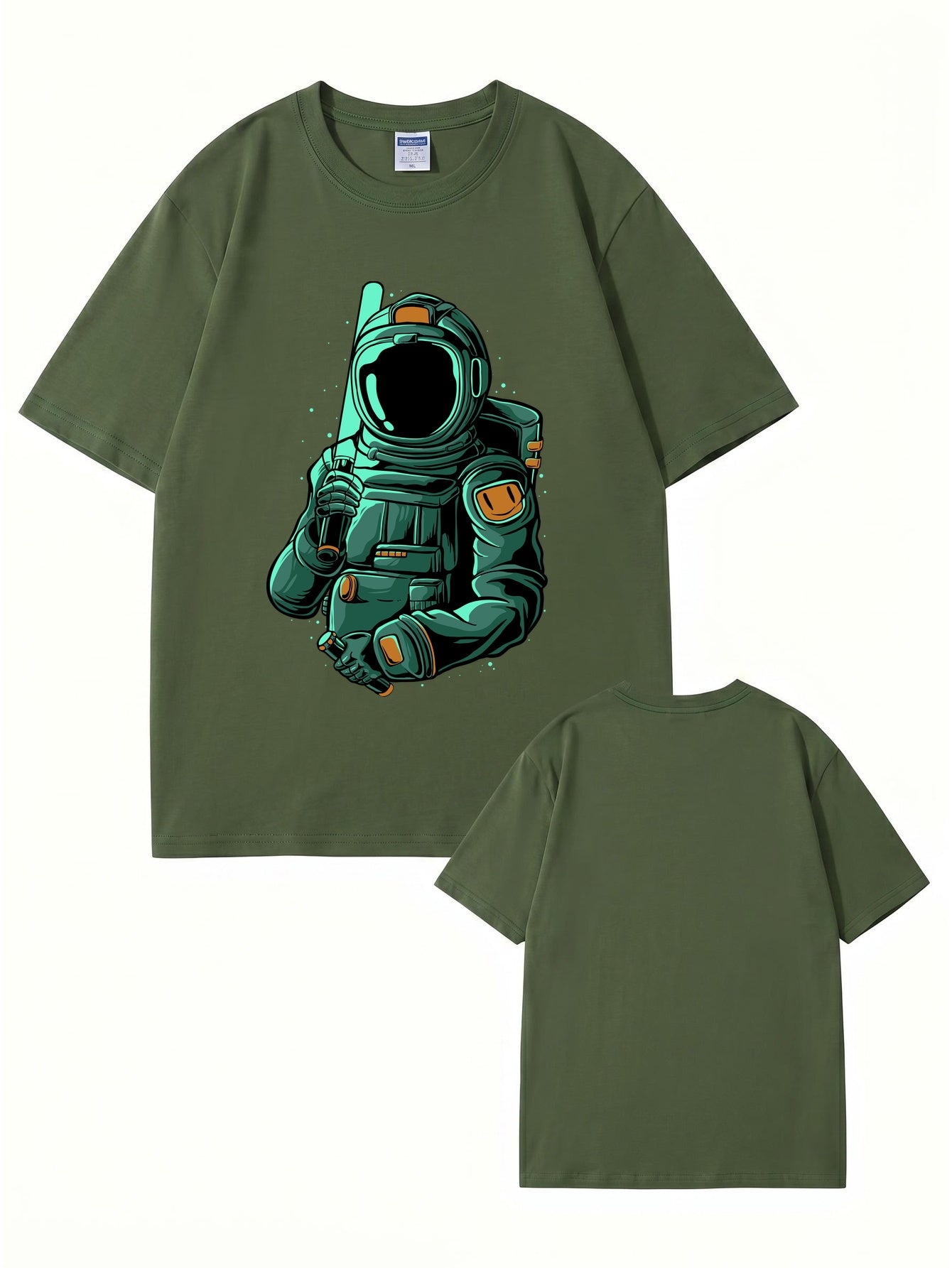 Astronaut Baseball Player Graphic T-Shirt - Premium 200gsm Cotton Tee