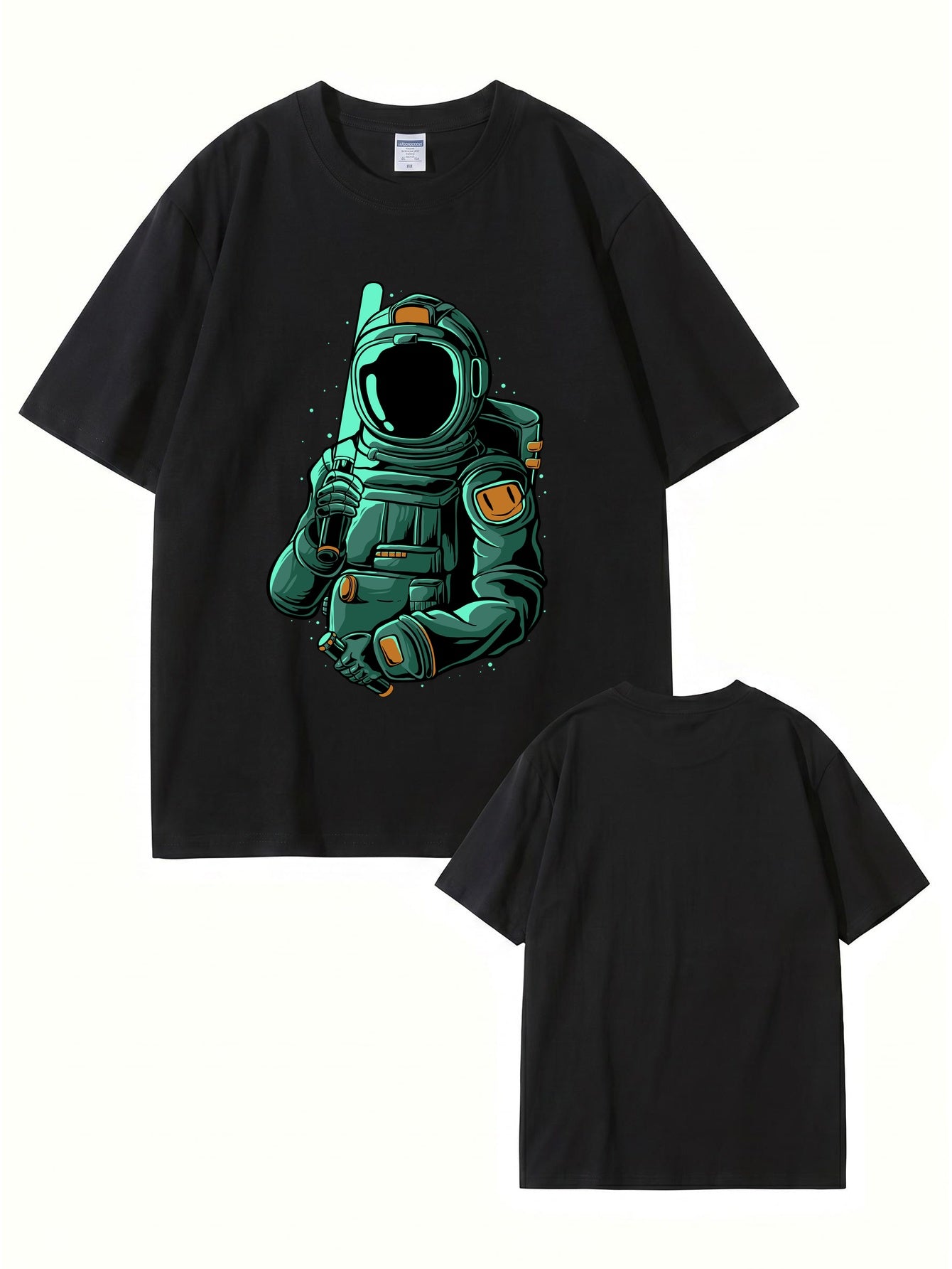 Astronaut Baseball Player Graphic T-Shirt - Premium 200gsm Cotton Tee