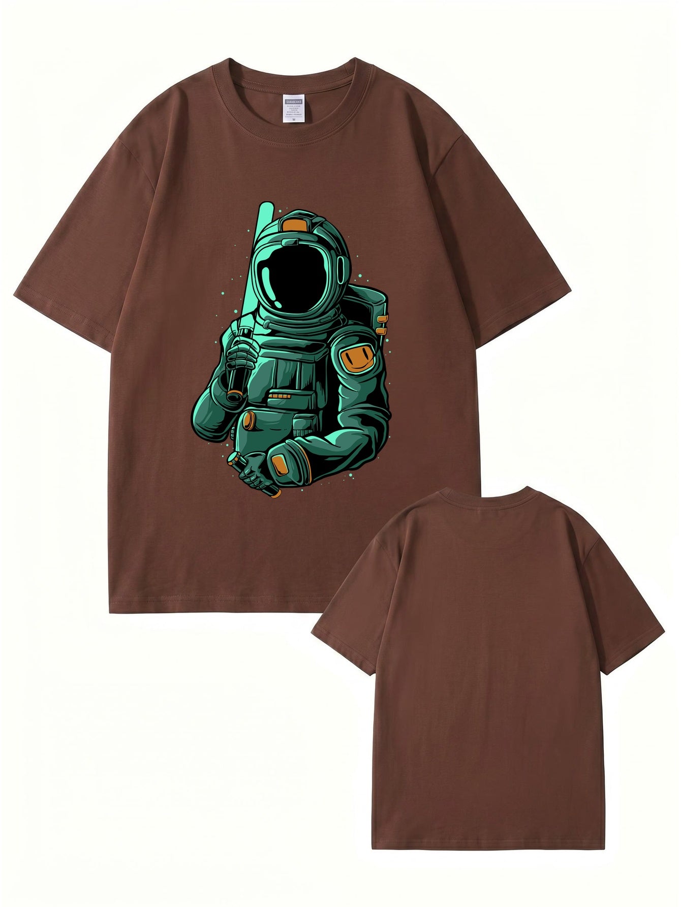 Astronaut Baseball Player Graphic T-Shirt - Premium 200gsm Cotton Tee