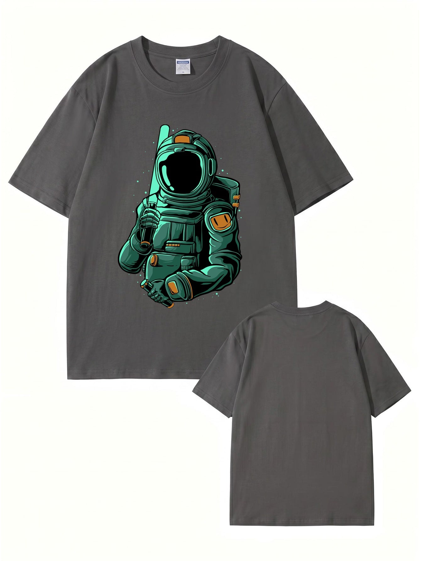 Astronaut Baseball Player Graphic T-Shirt - Premium 200gsm Cotton Tee