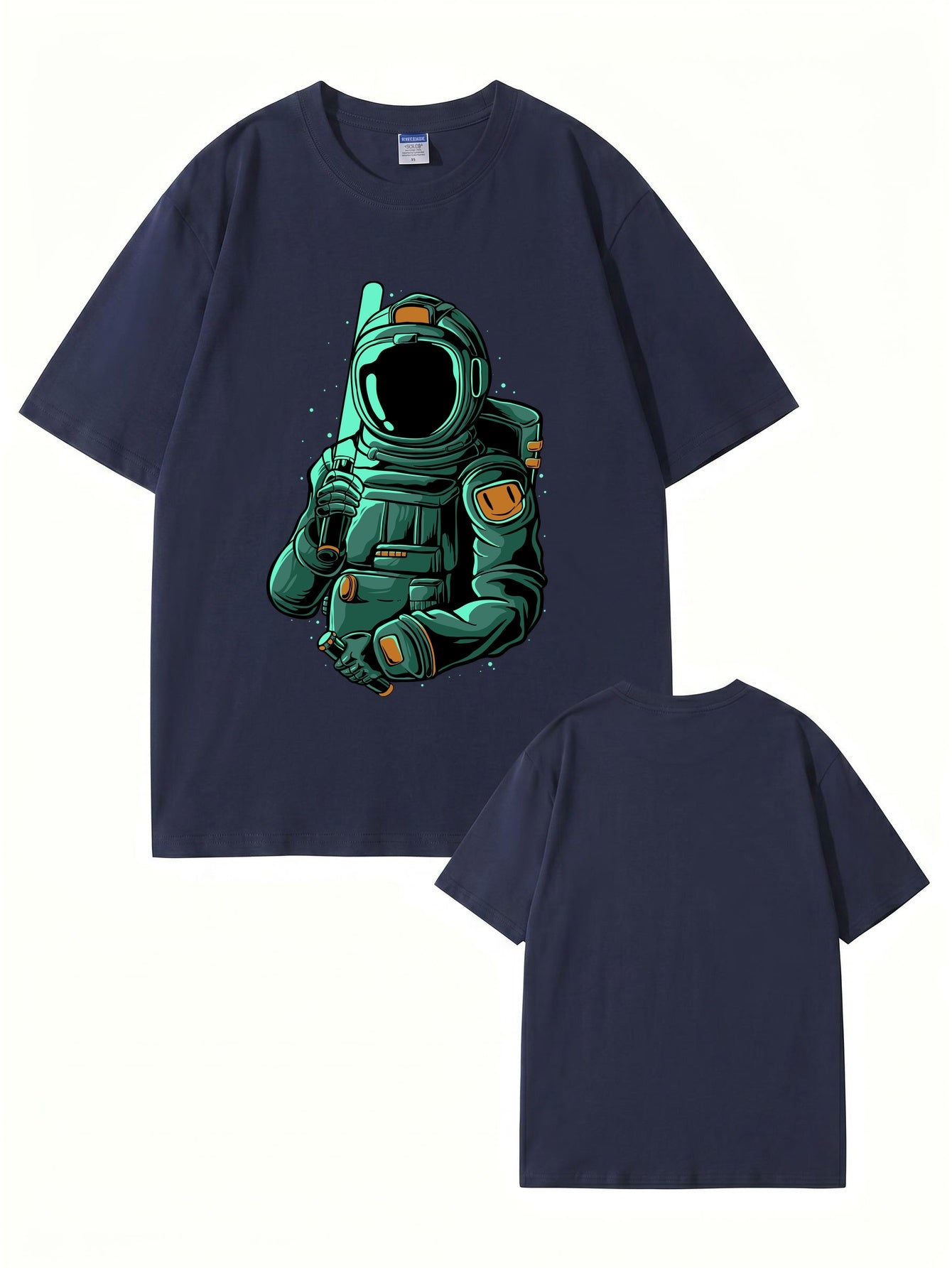 Astronaut Baseball Player Graphic T-Shirt - Premium 200gsm Cotton Tee