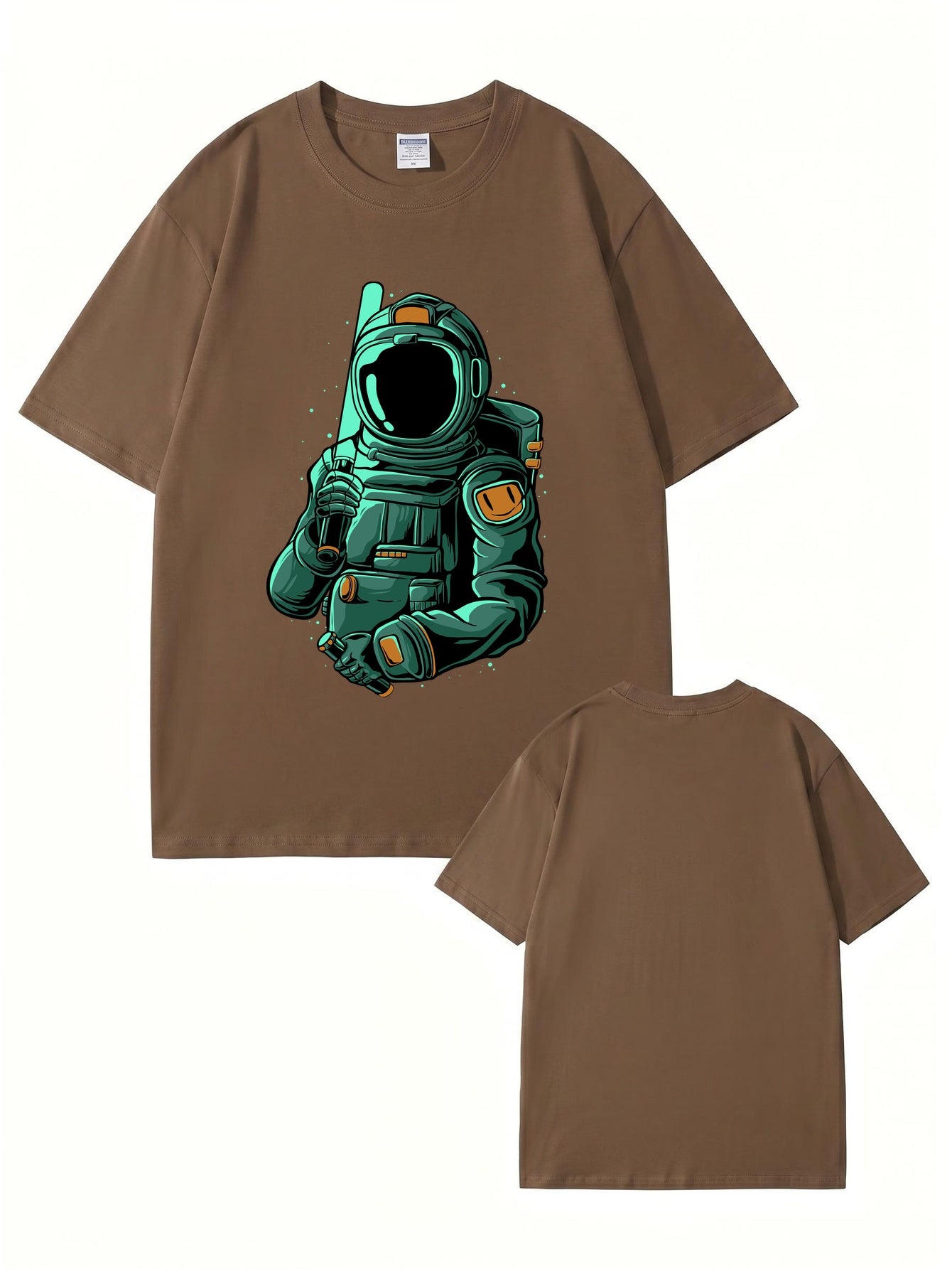 Astronaut Baseball Player Graphic T-Shirt - Premium 200gsm Cotton Tee