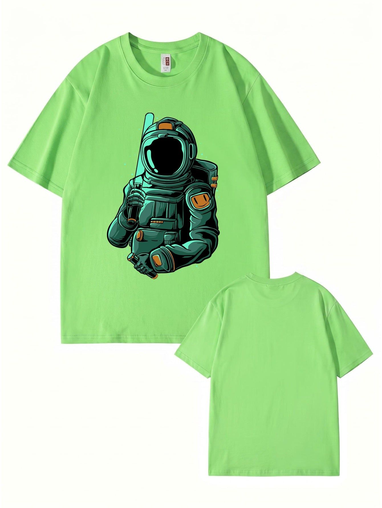 Astronaut Baseball Player Graphic T-Shirt - Premium 200gsm Cotton Tee