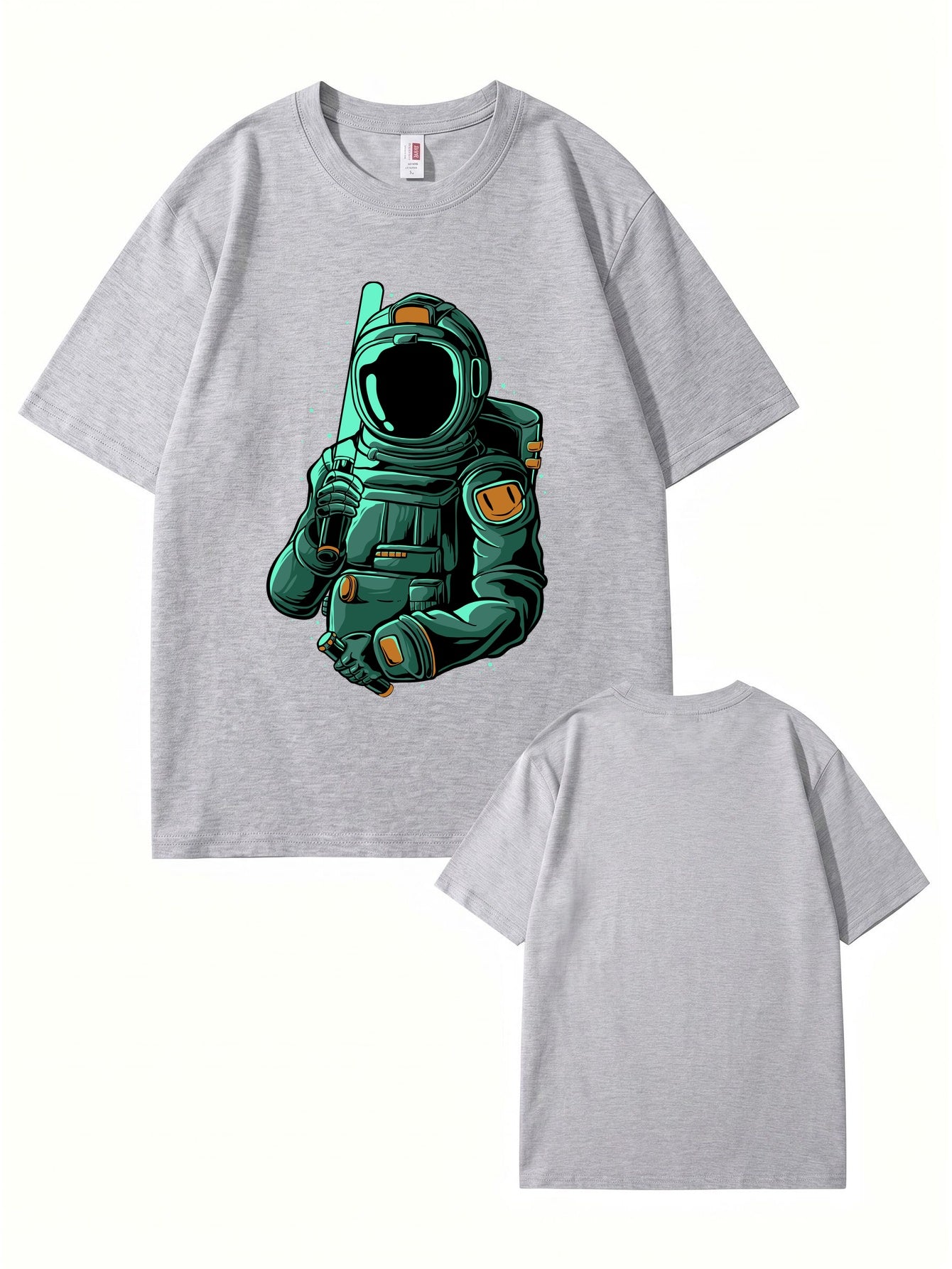 Astronaut Baseball Player Graphic T-Shirt - Premium 200gsm Cotton Tee