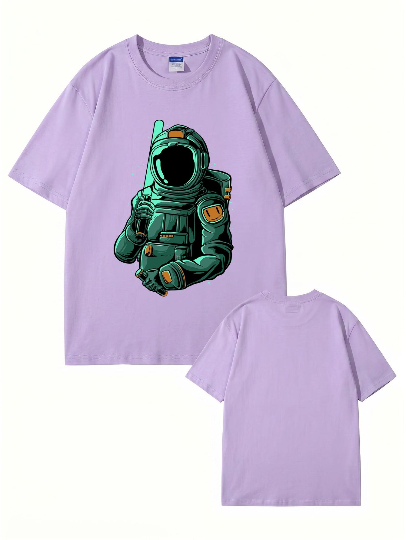 Astronaut Baseball Player Graphic T-Shirt - Premium 200gsm Cotton Tee