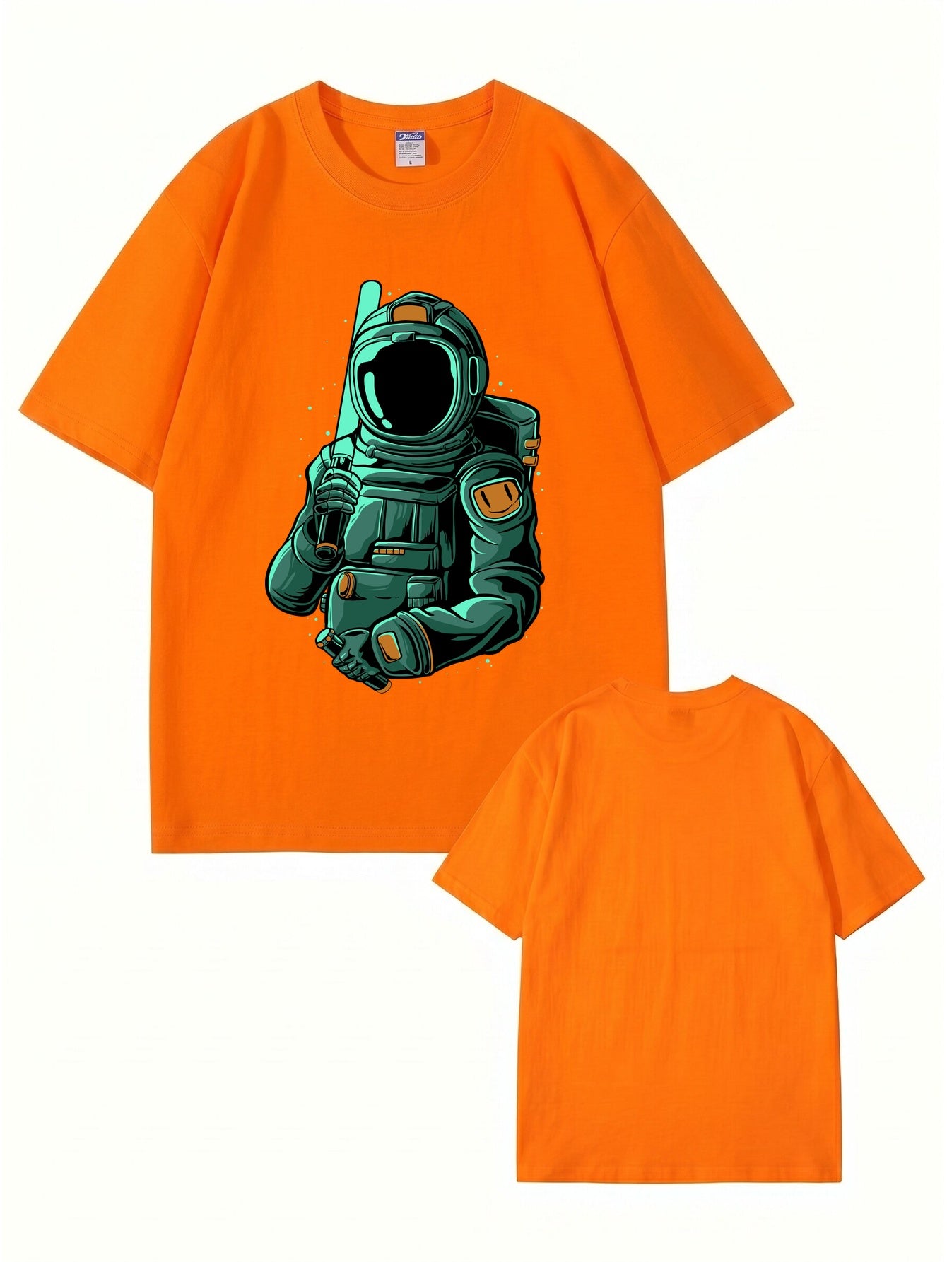 Astronaut Baseball Player Graphic T-Shirt - Premium 200gsm Cotton Tee
