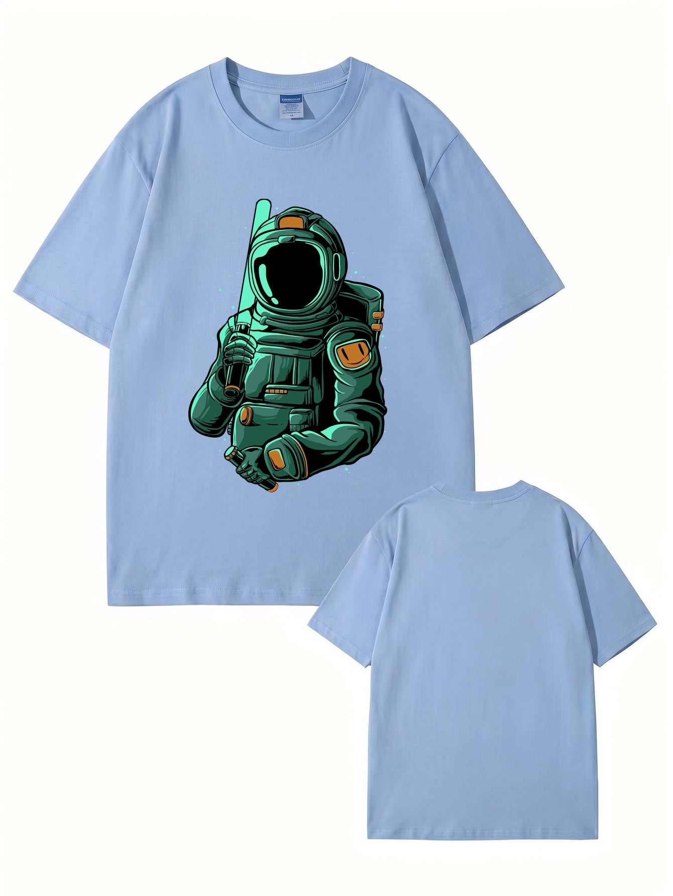 Astronaut Baseball Player Graphic T-Shirt - Premium 200gsm Cotton Tee