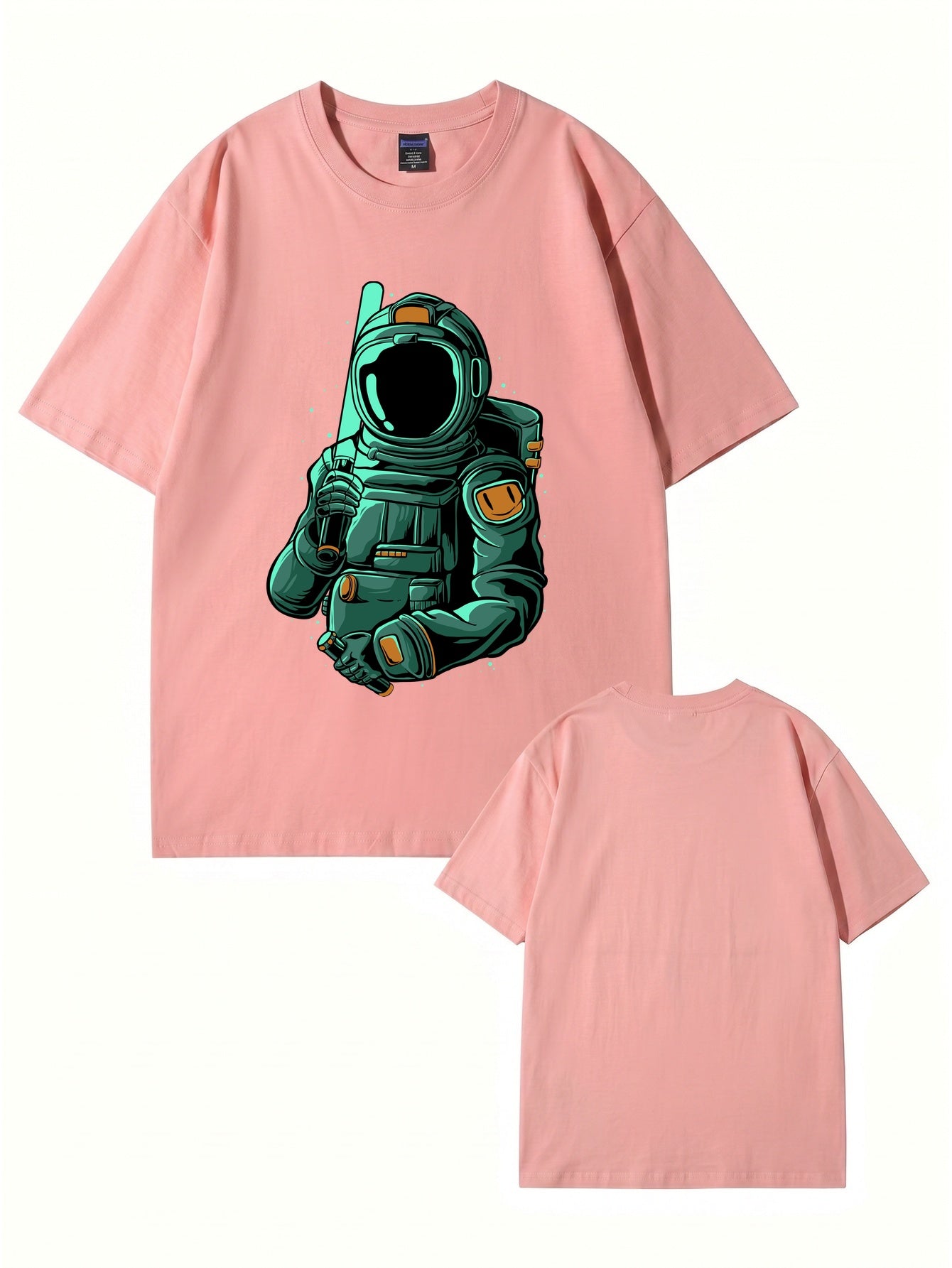 Astronaut Baseball Player Graphic T-Shirt - Premium 200gsm Cotton Tee