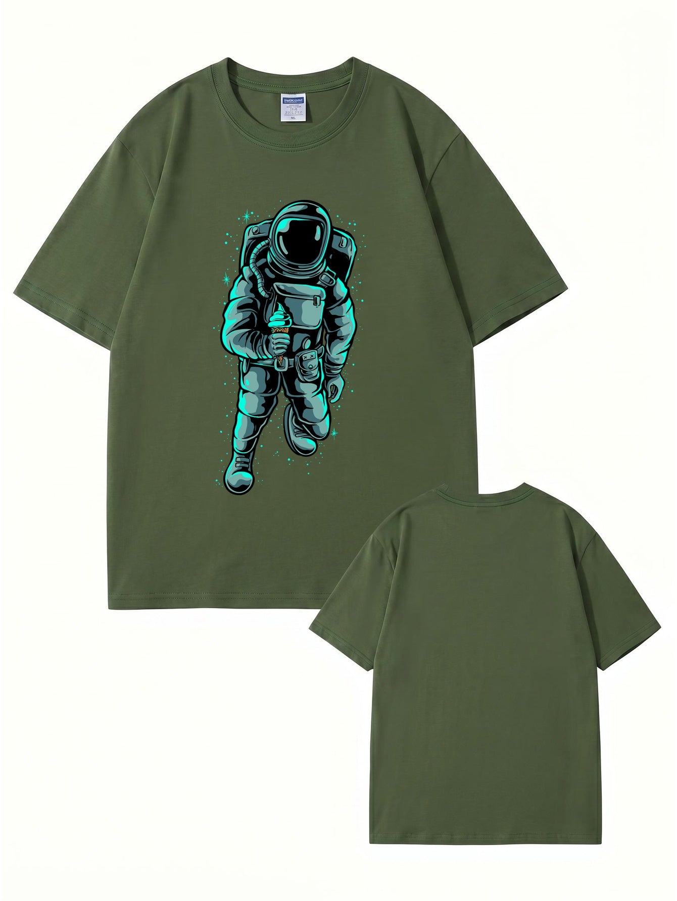Astronaut Eating Ice Cream Graphic T-Shirt - Premium Cotton Streetwear Tee
