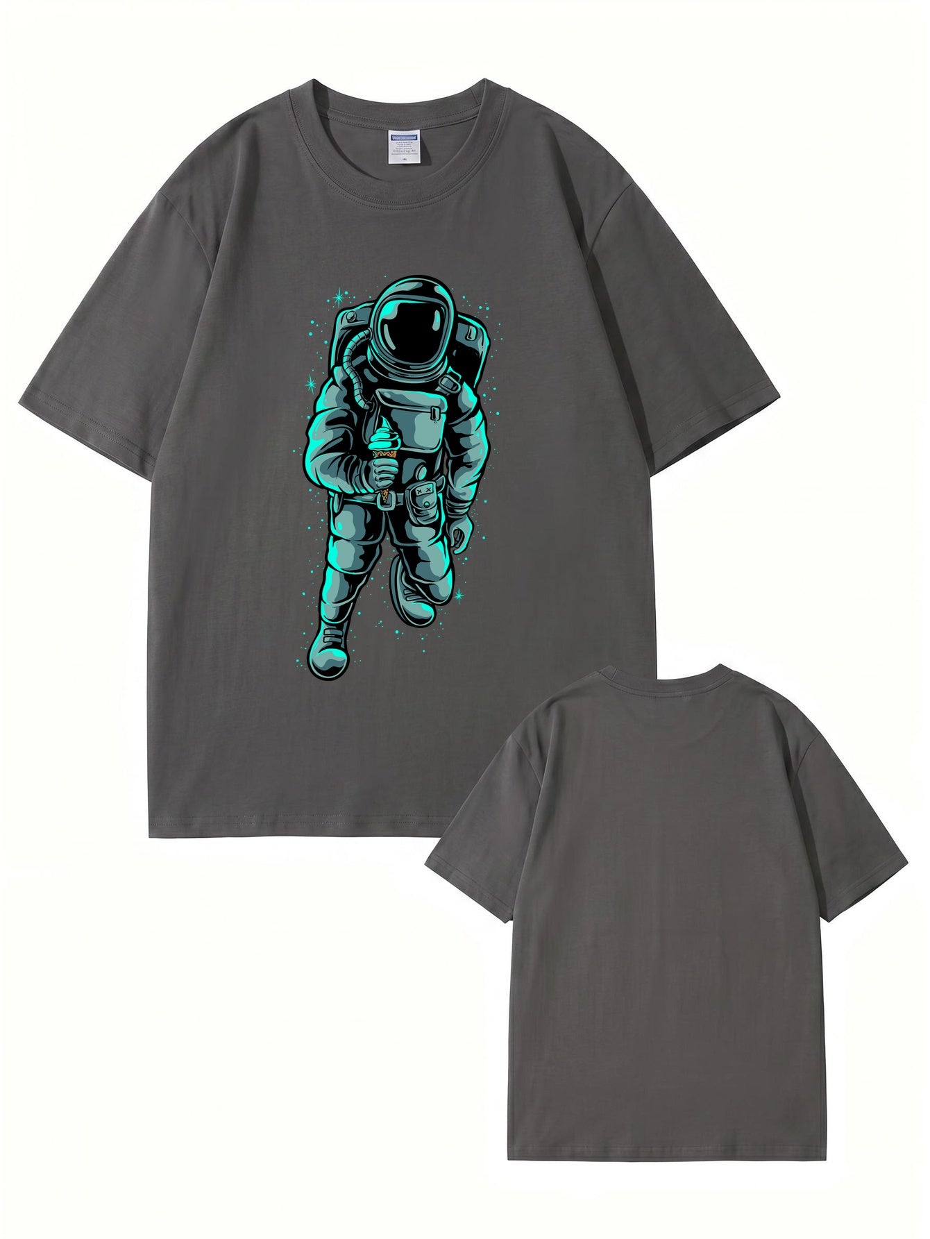 Astronaut Eating Ice Cream Graphic T-Shirt - Premium Cotton Streetwear Tee