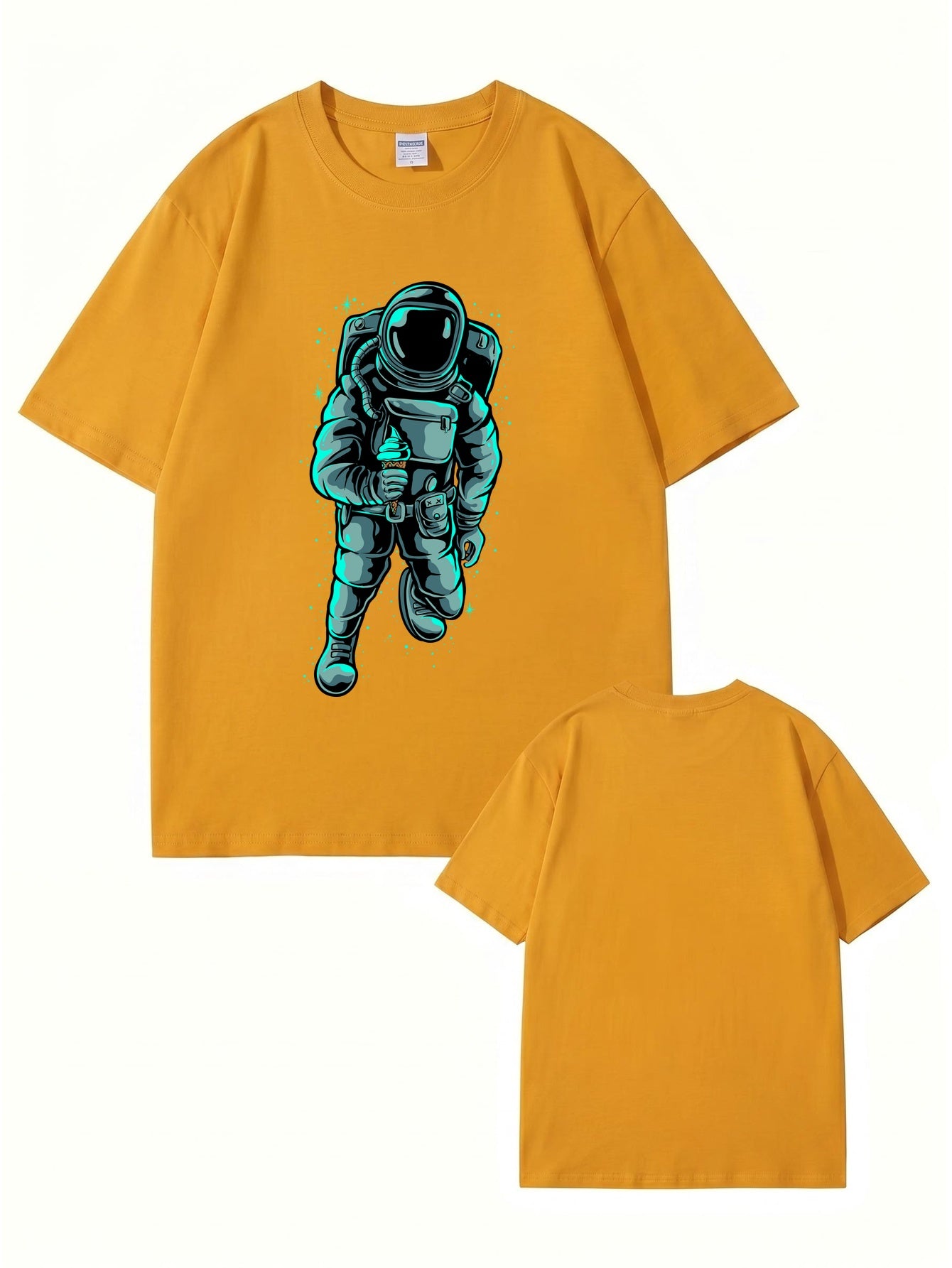 Astronaut Eating Ice Cream Graphic T-Shirt - Premium Cotton Streetwear Tee