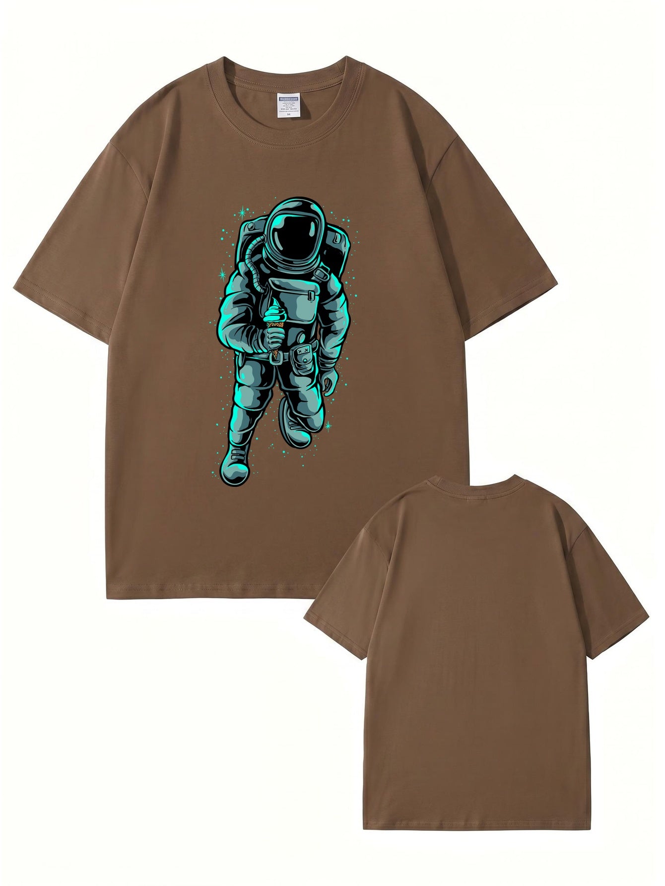 Astronaut Eating Ice Cream Graphic T-Shirt - Premium Cotton Streetwear Tee