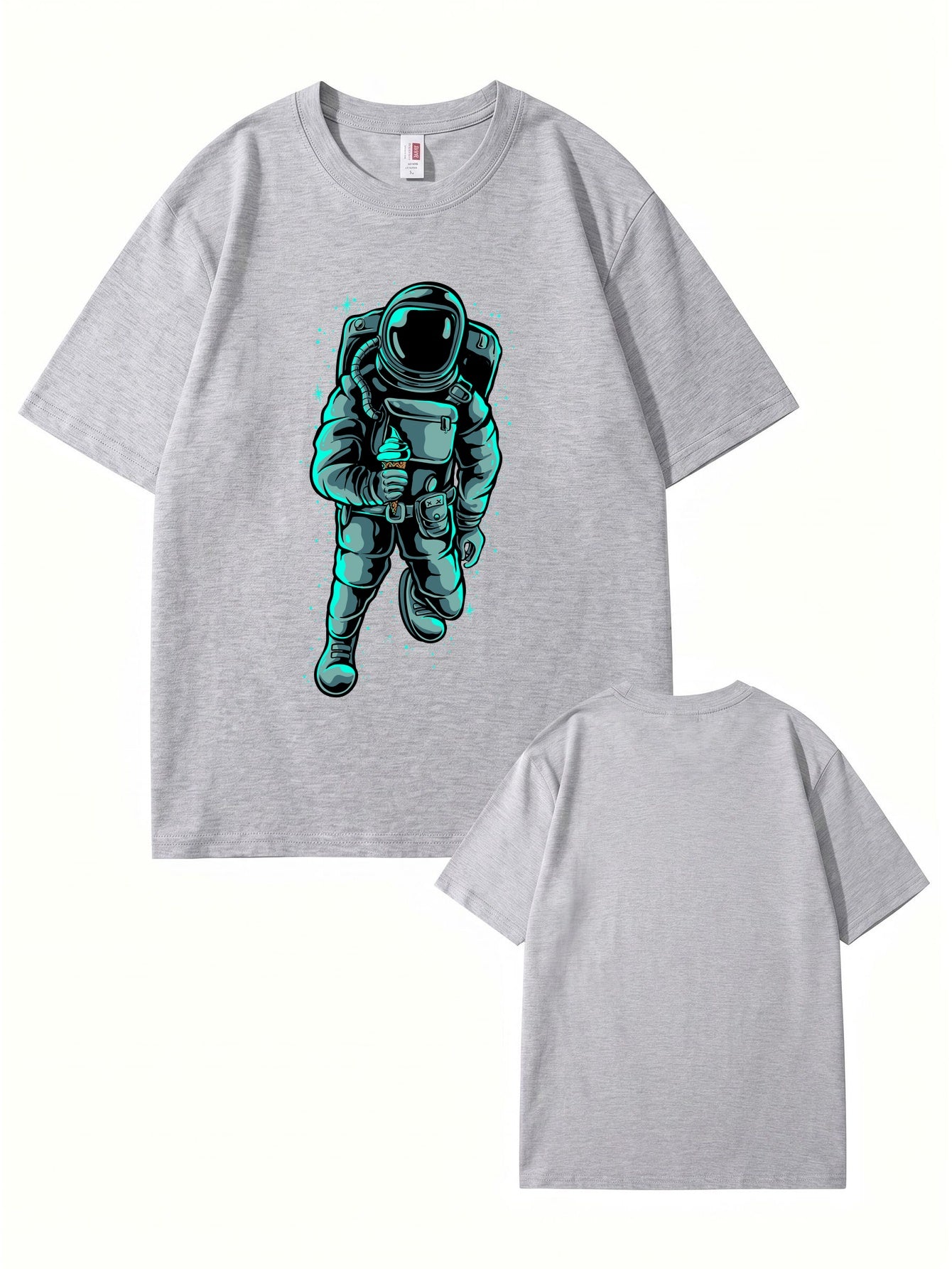 Astronaut Eating Ice Cream Graphic T-Shirt - Premium Cotton Streetwear Tee