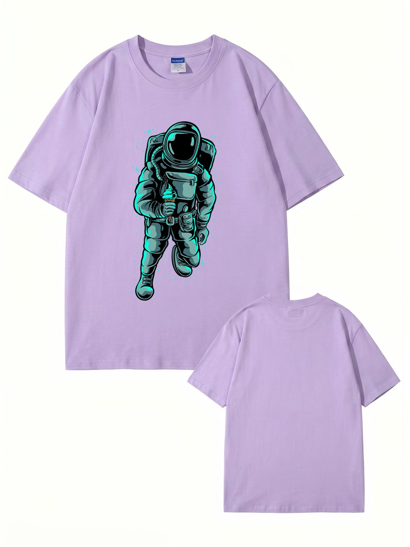 Astronaut Eating Ice Cream Graphic T-Shirt - Premium Cotton Streetwear Tee