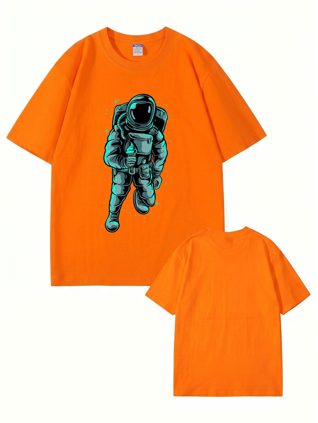 Astronaut Eating Ice Cream Graphic T-Shirt - Premium Cotton Streetwear Tee