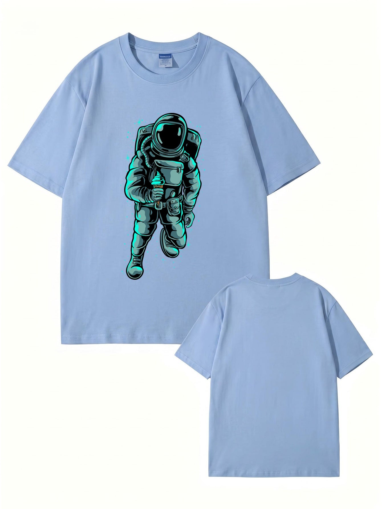 Astronaut Eating Ice Cream Graphic T-Shirt - Premium Cotton Streetwear Tee