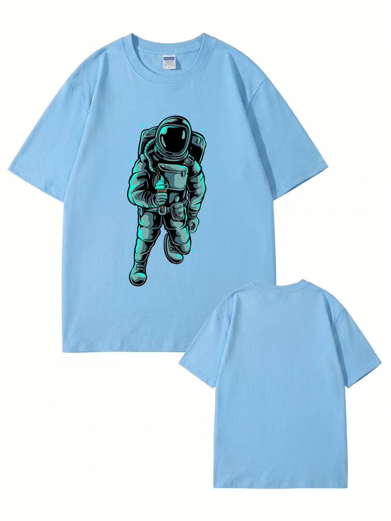 Astronaut Eating Ice Cream Graphic T-Shirt - Premium Cotton Streetwear Tee