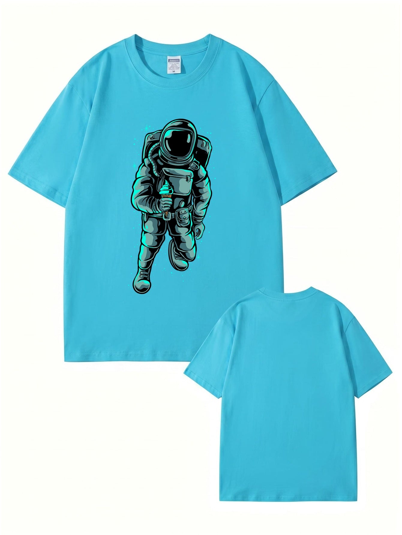 Astronaut Eating Ice Cream Graphic T-Shirt - Premium Cotton Streetwear Tee