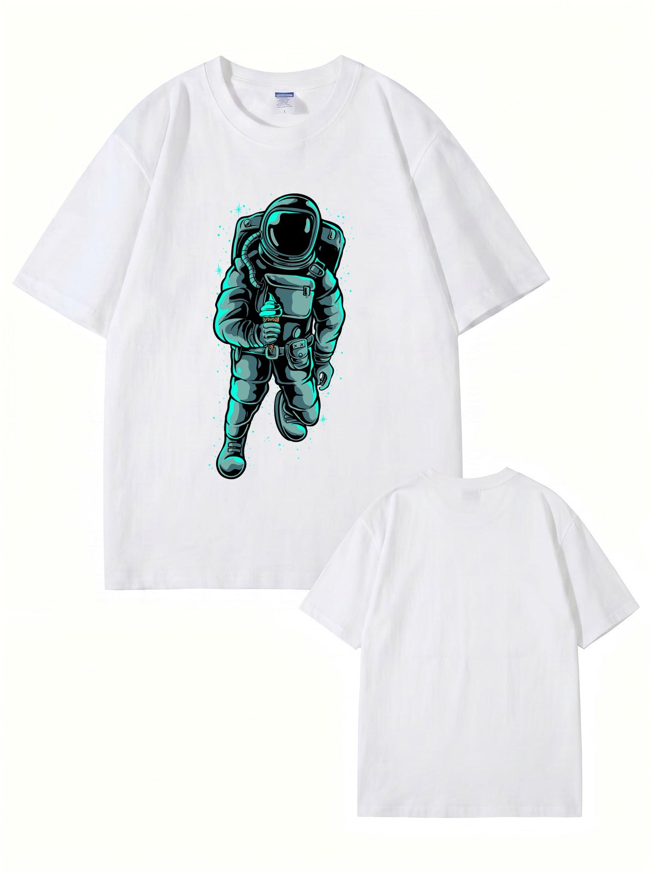 Astronaut Eating Ice Cream Graphic T-Shirt - Premium Cotton Streetwear Tee
