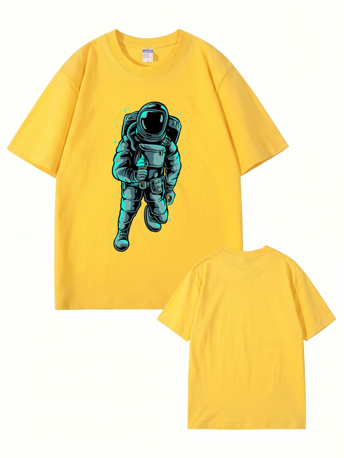 Astronaut Eating Ice Cream Graphic T-Shirt - Premium Cotton Streetwear Tee