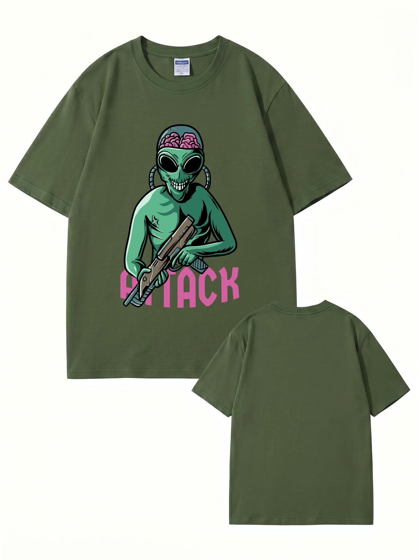 Alien Attack Graphic Print T-Shirt - Sci-Fi Unisex Cotton Tee