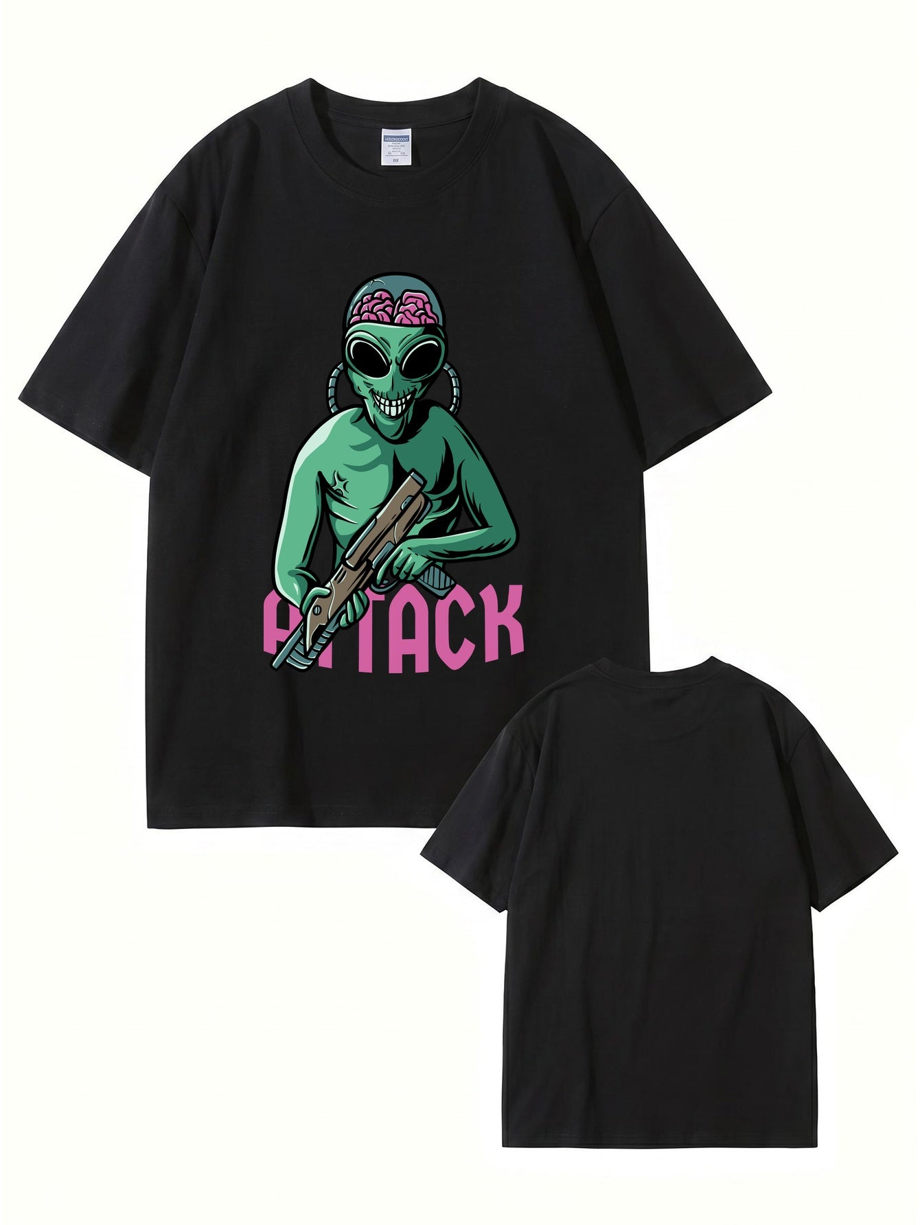 Alien Attack Graphic Print T-Shirt - Sci-Fi Unisex Cotton Tee