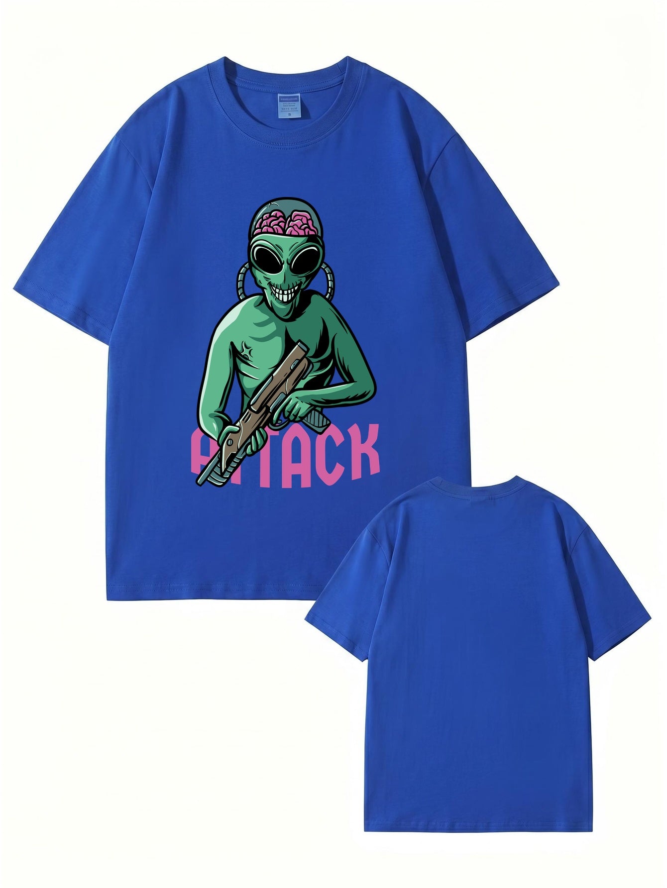 Alien Attack Graphic Print T-Shirt - Sci-Fi Unisex Cotton Tee