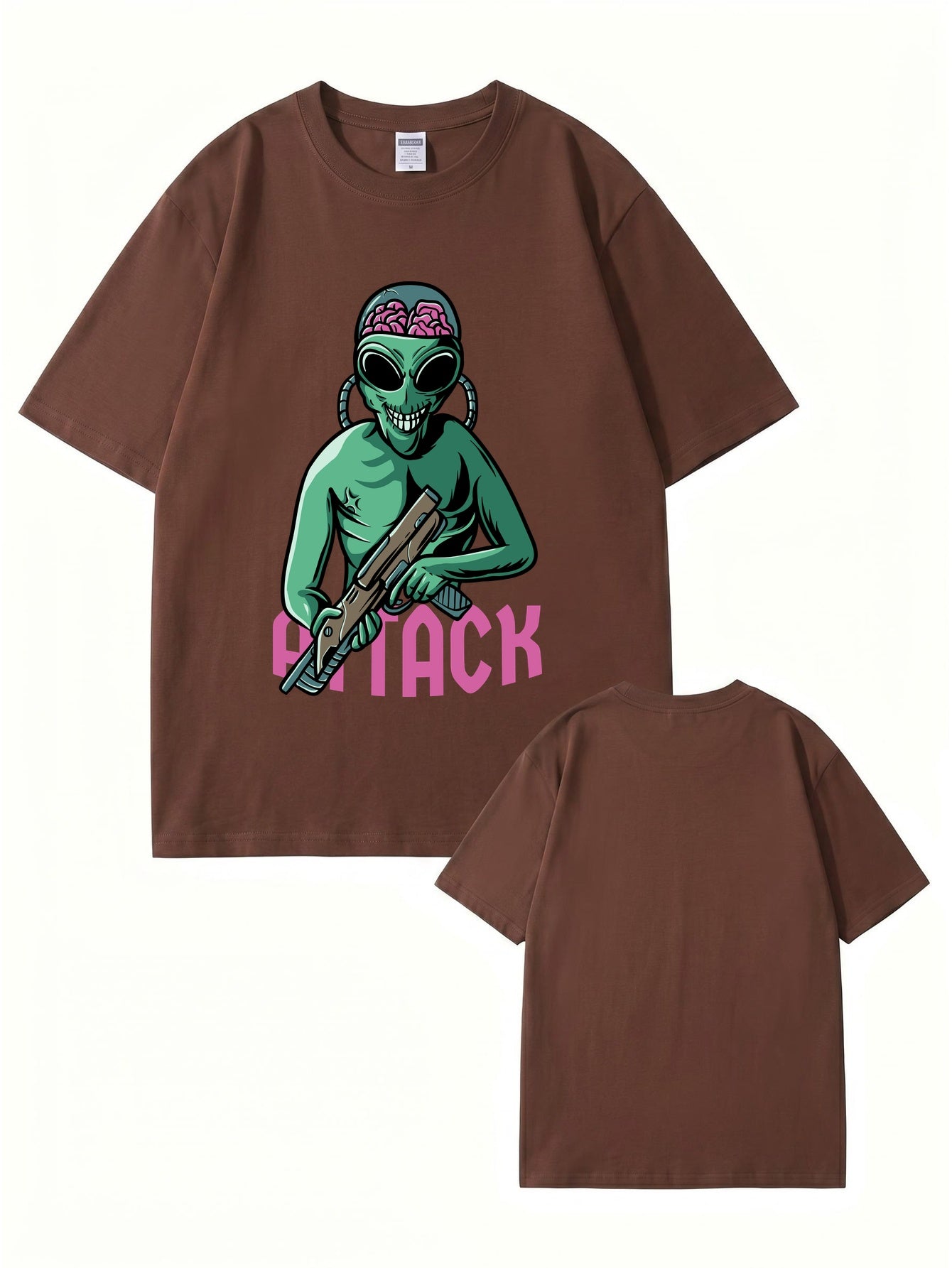 Alien Attack Graphic Print T-Shirt - Sci-Fi Unisex Cotton Tee