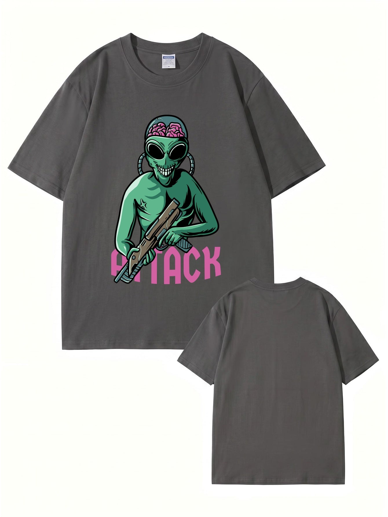 Alien Attack Graphic Print T-Shirt - Sci-Fi Unisex Cotton Tee