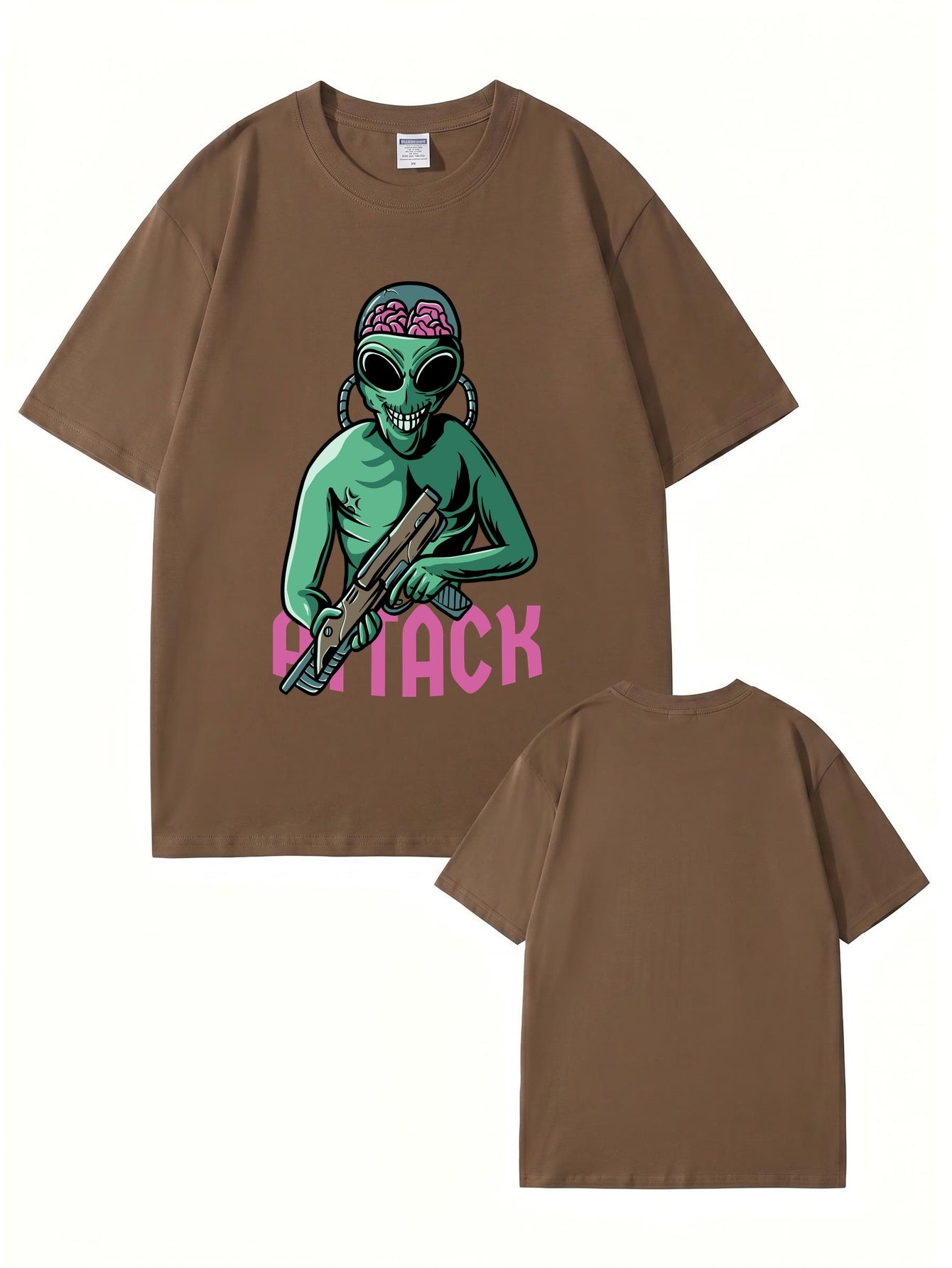 Alien Attack Graphic Print T-Shirt - Sci-Fi Unisex Cotton Tee