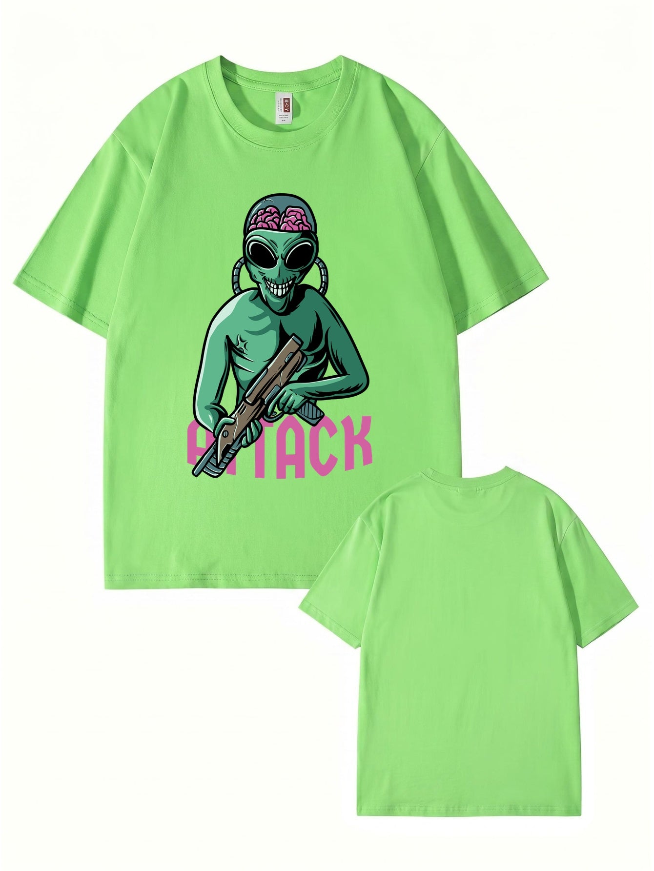 Alien Attack Graphic Print T-Shirt - Sci-Fi Unisex Cotton Tee