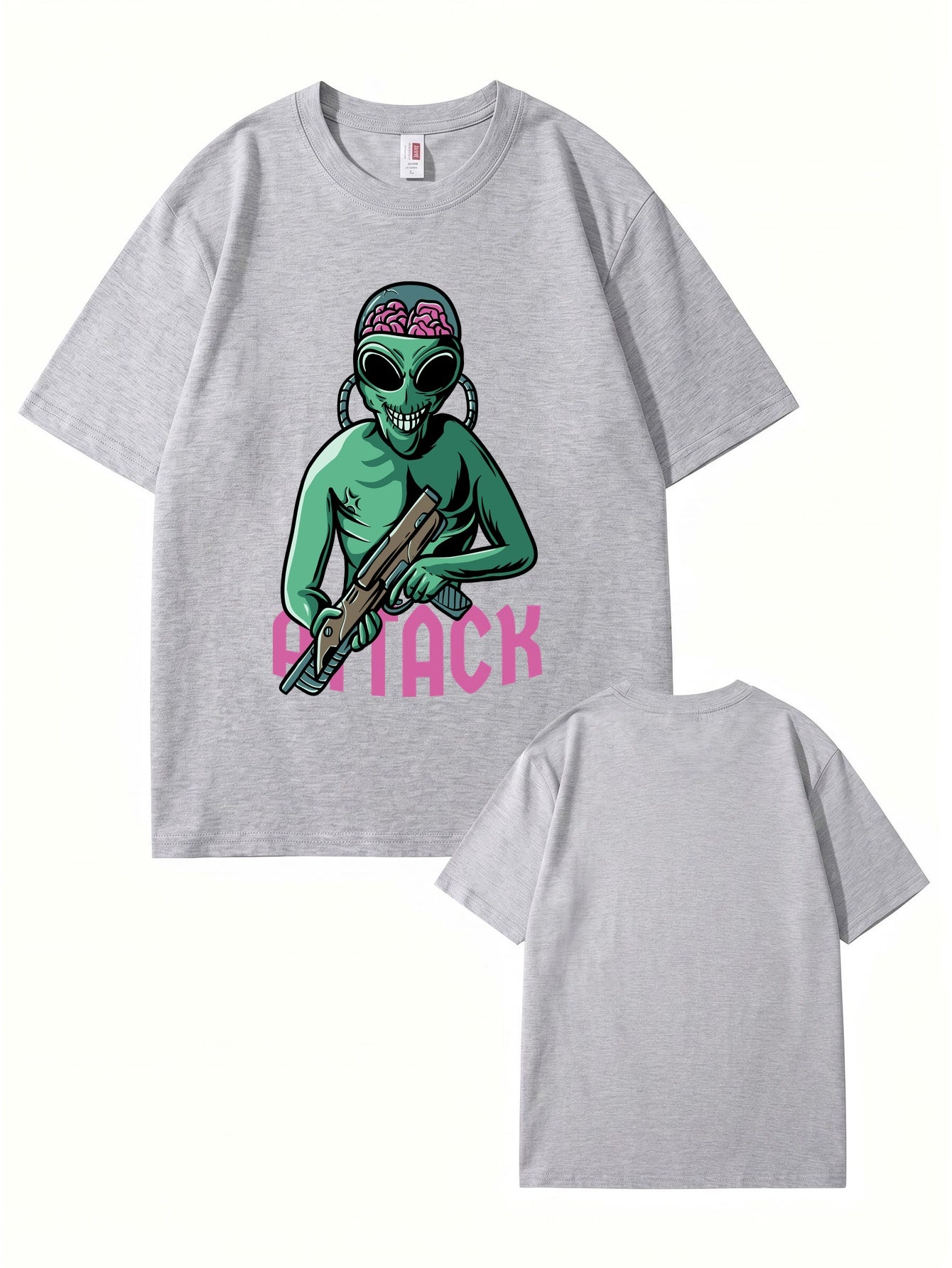 Alien Attack Graphic Print T-Shirt - Sci-Fi Unisex Cotton Tee